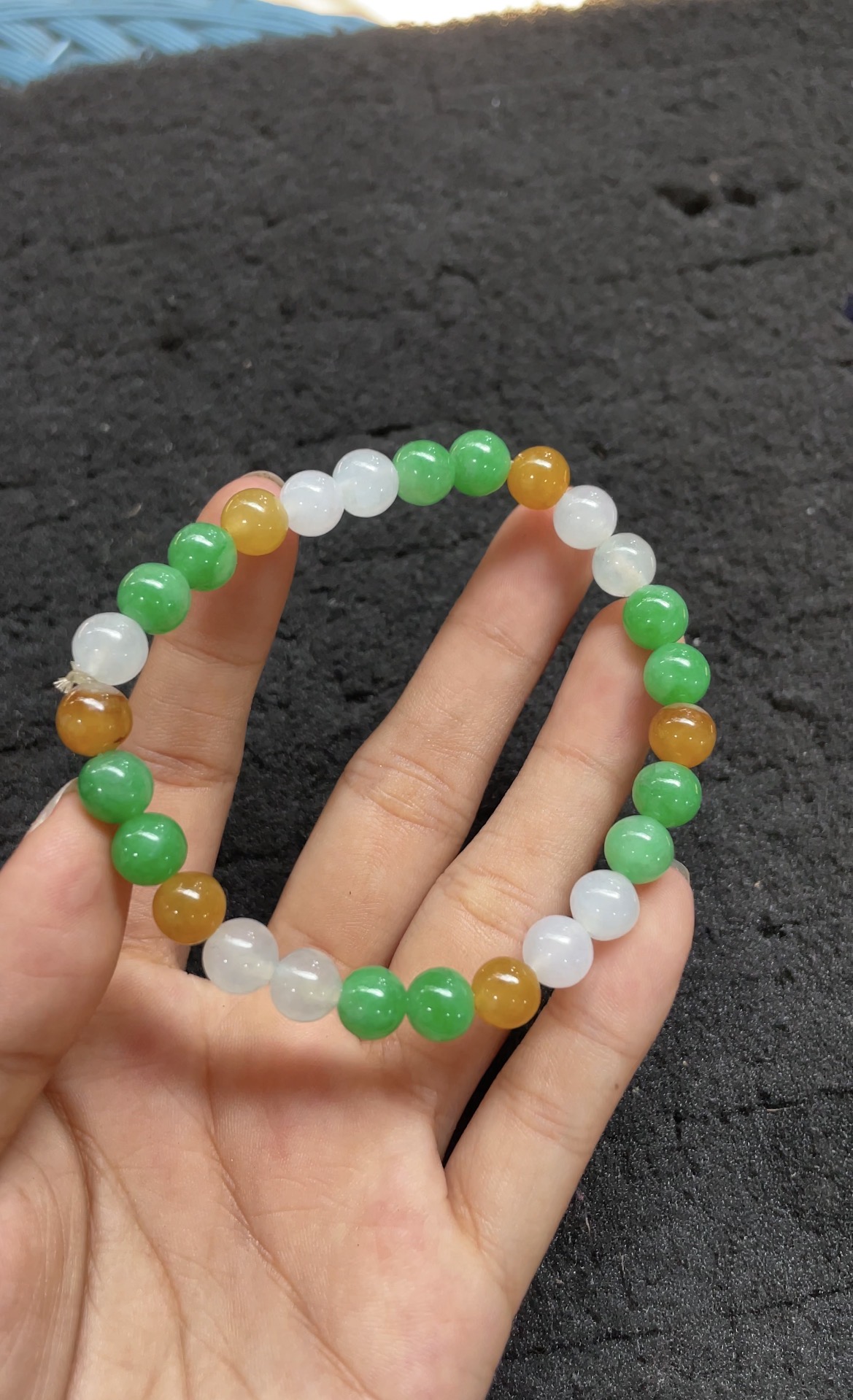 Multicolor Natural Jade Beaded Bracelet - Burmese Jadeite Type A from Hpakant, Myanmar | Myanmar Jadeite