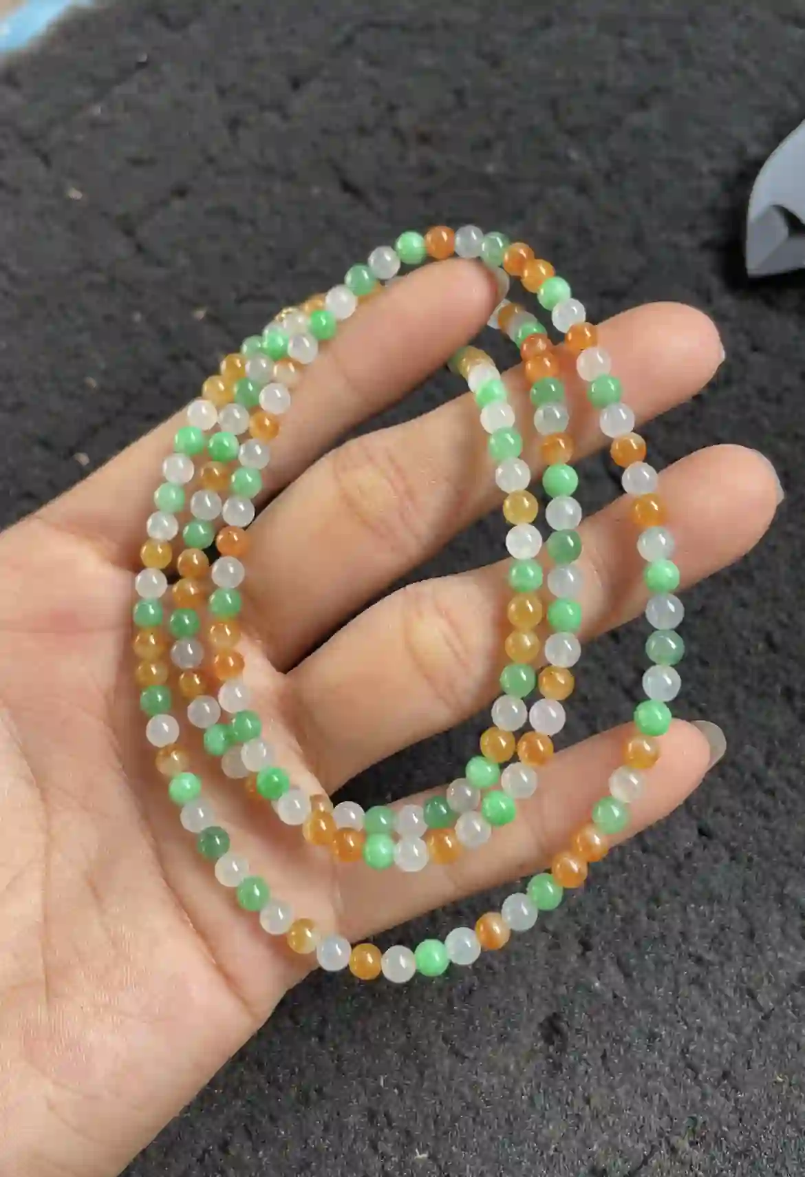Natural Multicolor Jade Bead Necklace | Myanmar Jadeite reference #2490008