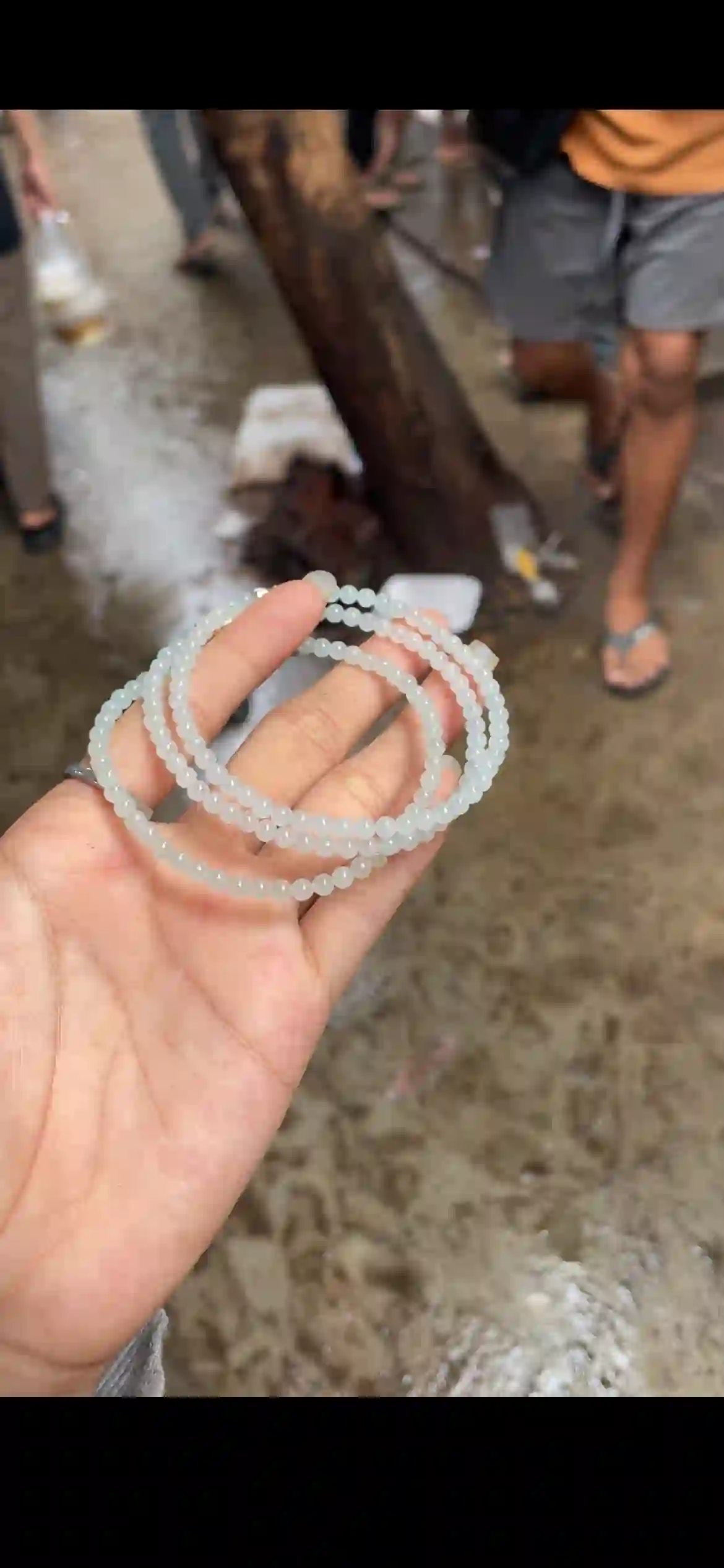 Icy Translucent White Jadeite Bead Long Necklace — Multi-Wear Design | Myanmar Jadeite reference #20490001