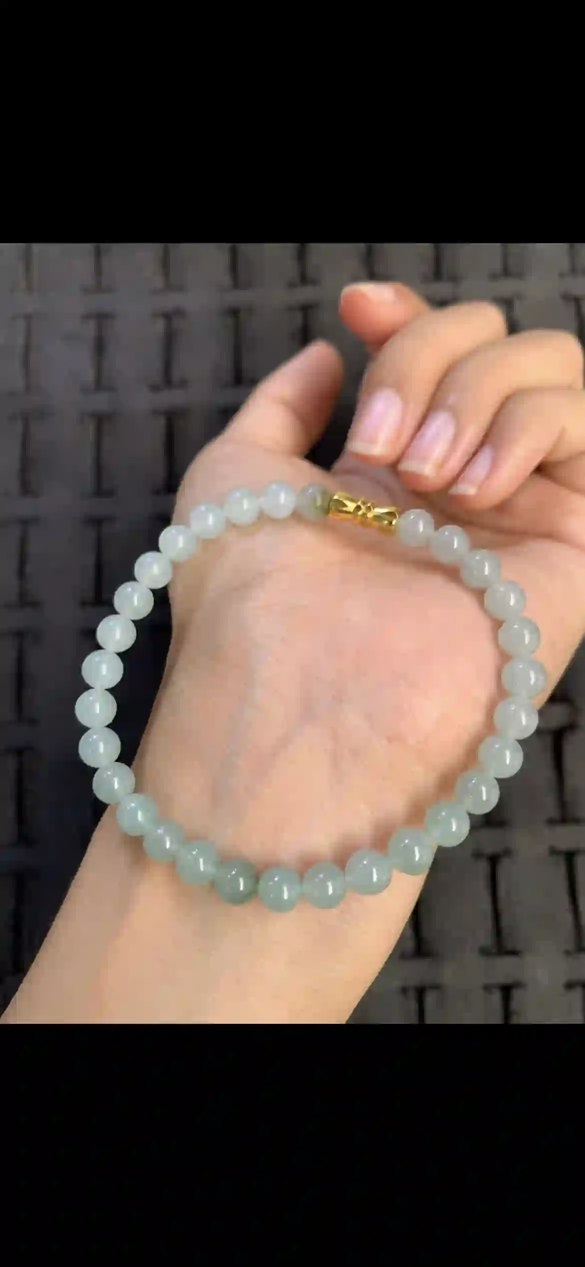 Icy Clear White Jadeite Bead Bracelet | Myanmar Jadeite reference #14220001