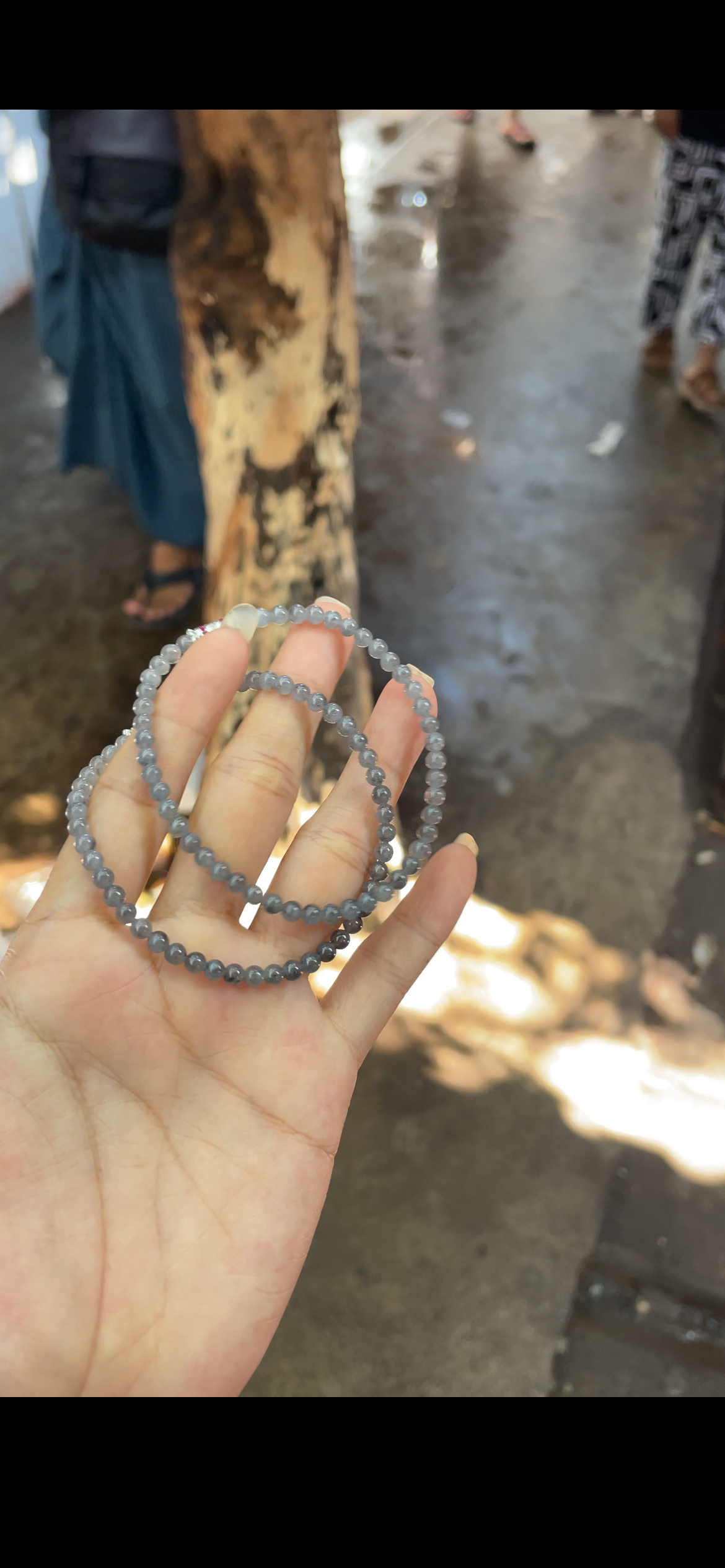 Smoky Gray Gradient Jade Beaded Necklace & Bracelet Set