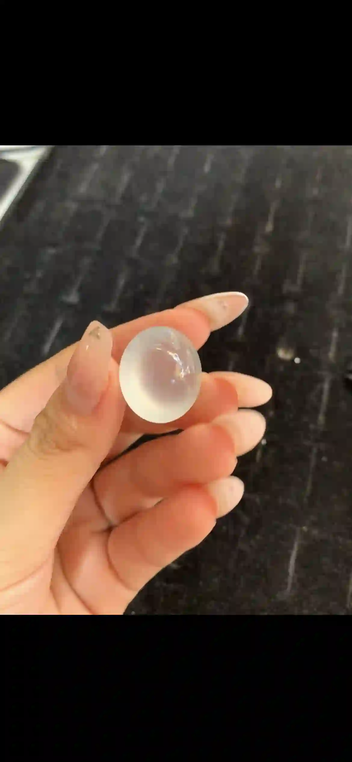 High-Ice Translucent White Jade Oval Cabochon — Loose Gemstone, view 2 | Myanmar Jadeite reference #28950001