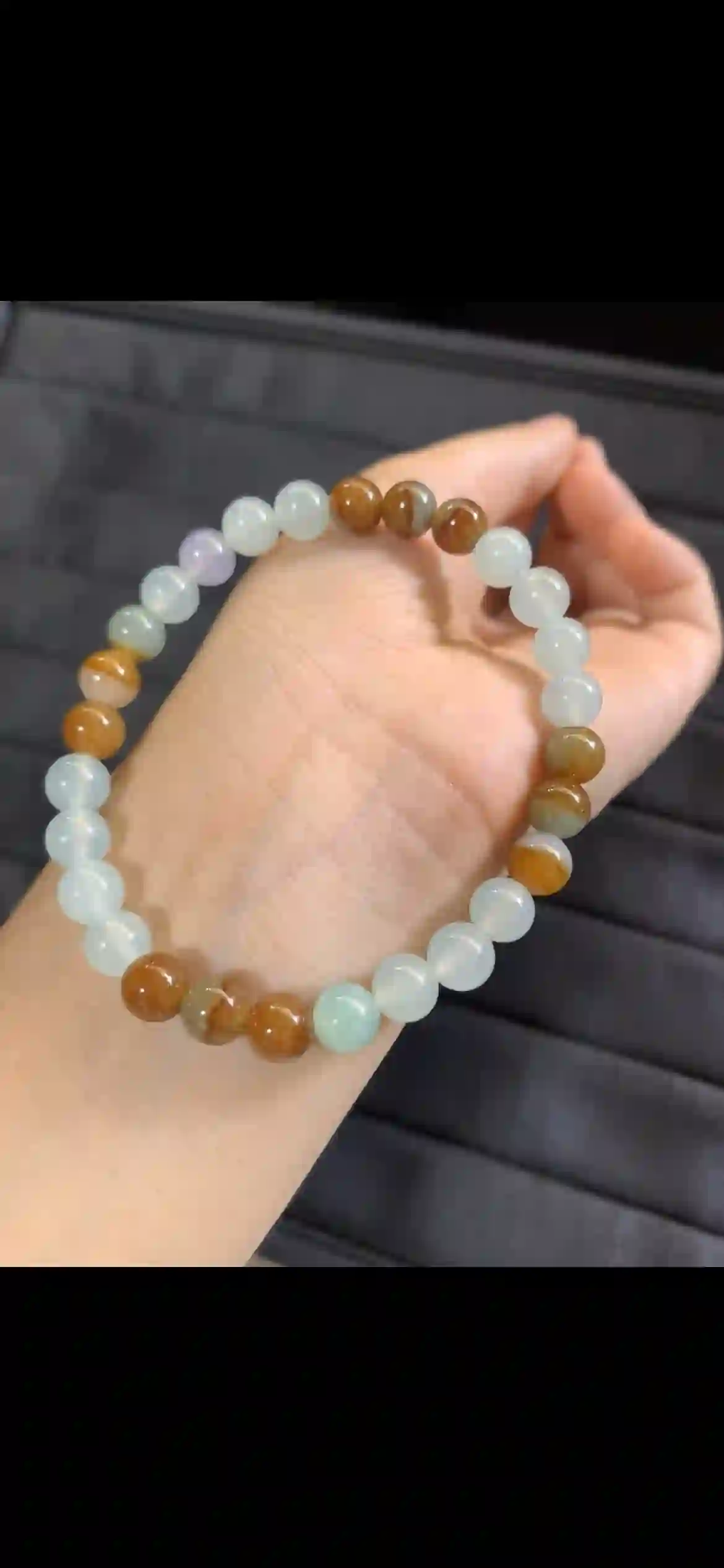 Natural Multi-Color Jadeite Bead Bracelet | Myanmar Jadeite reference #6990005