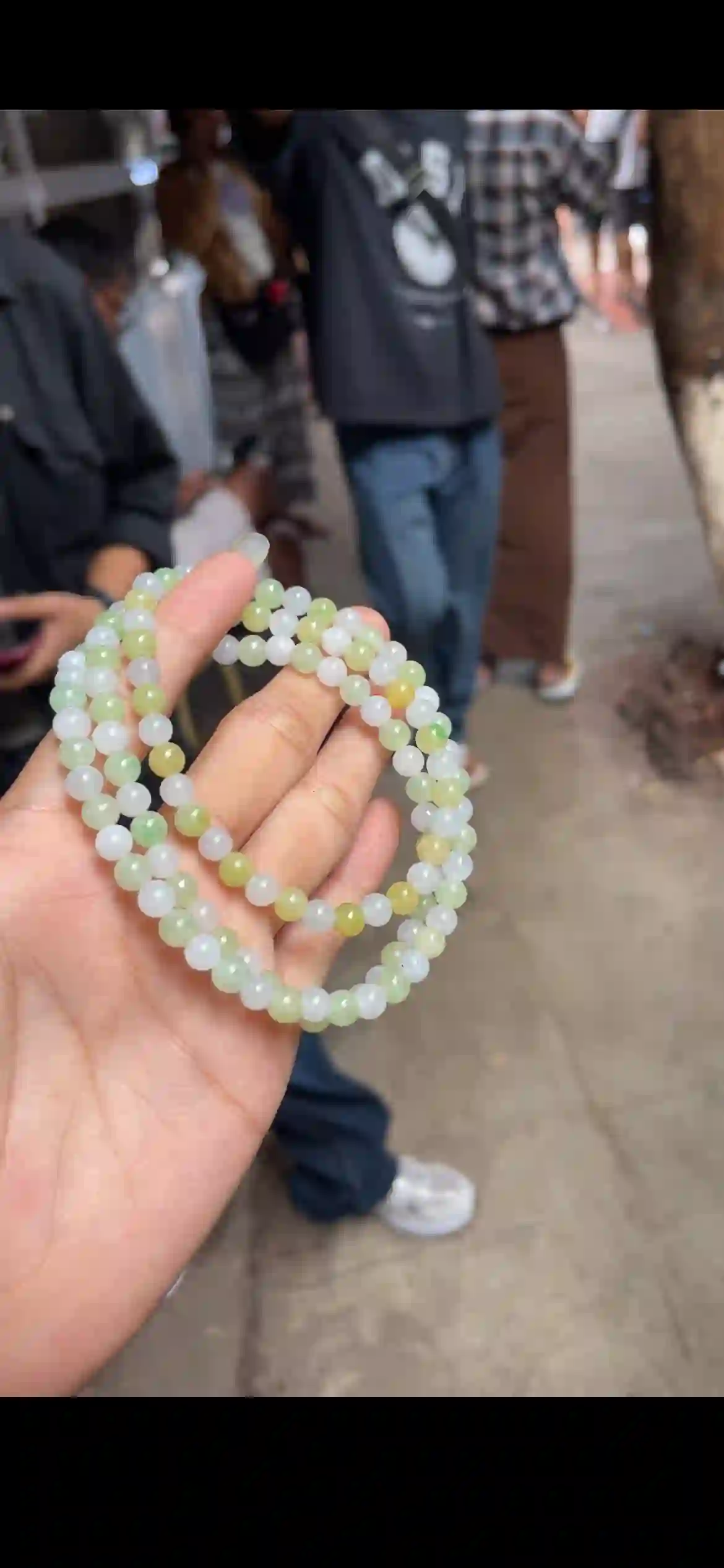 Soft Pastel Multi‑Tone Natural Jadeite Bead Strand, view 2 | Myanmar Jadeite reference #26760001