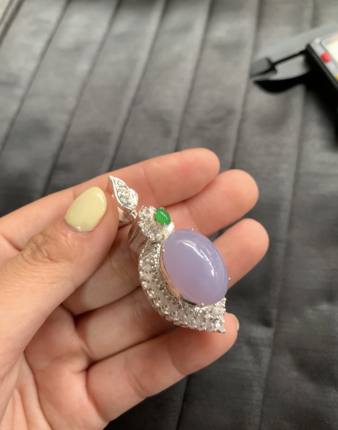  Natural Lavender Jadeite Pendant - Burmese Jadeite from Myanmar