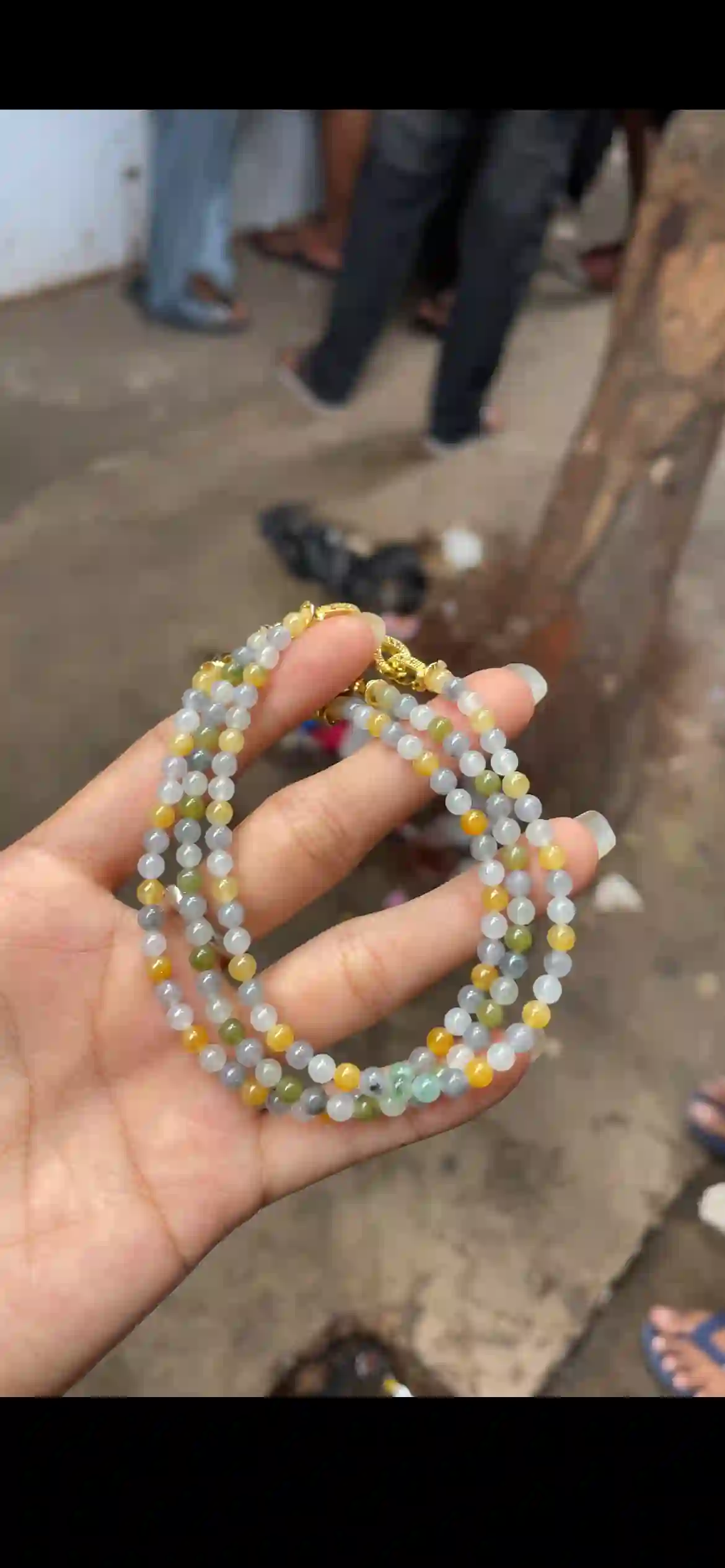 Multicolor Icy Jadeite Multi‑Wrap Beaded Bracelet | Myanmar Jadeite reference #12420001