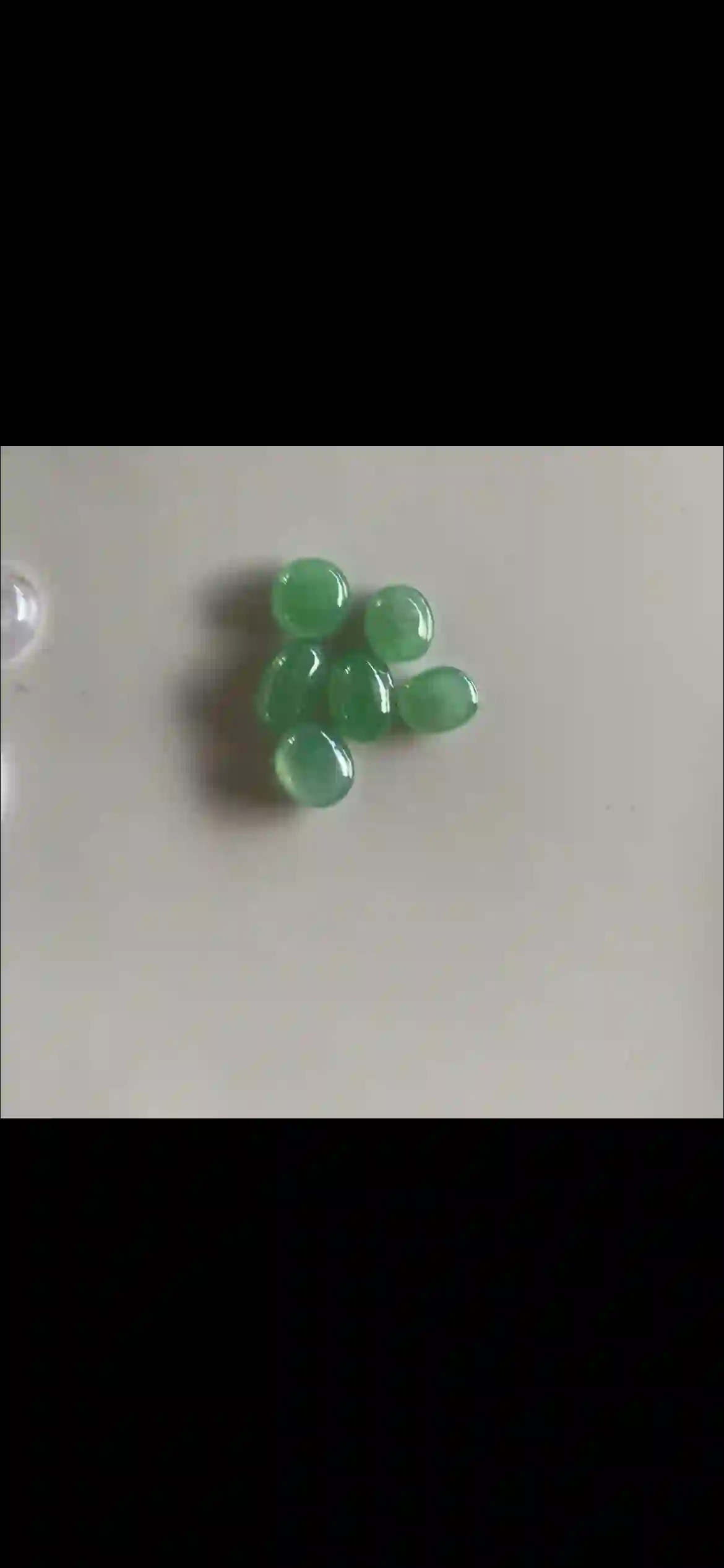 Set of Six Polished Vivid Green Jade Cabochons | Myanmar Jadeite reference #22530001