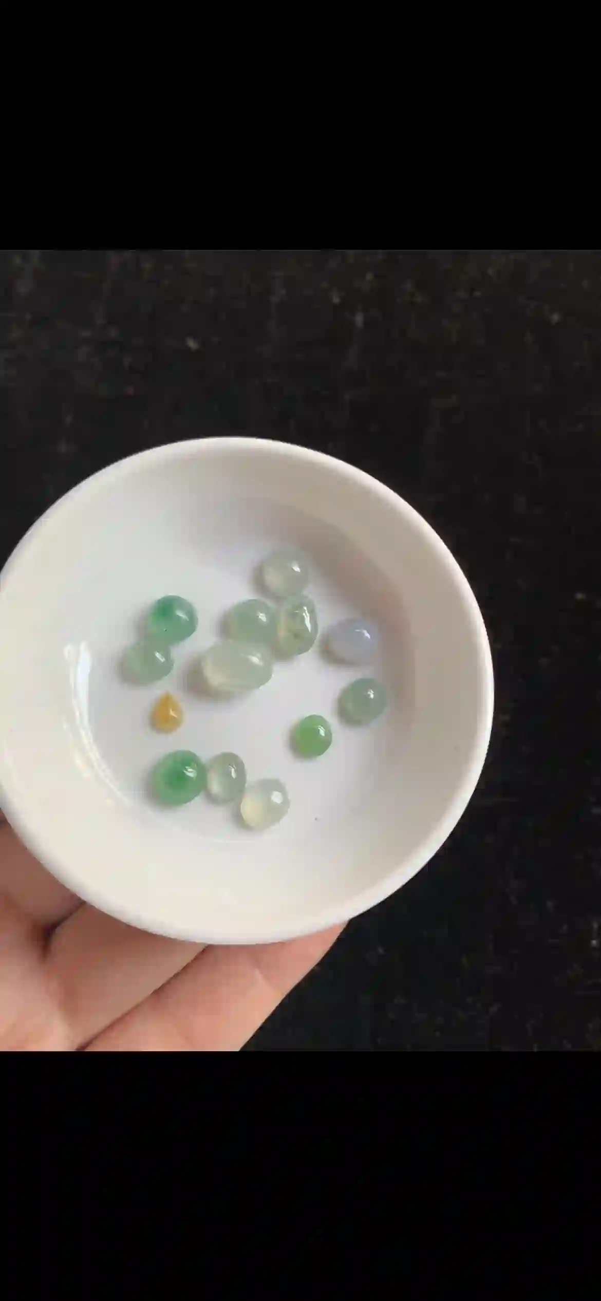 Mixed Multi-Color Jade Cabochon Set — Oval & Teardrop Loose Gemstones | Myanmar Jadeite reference #33150001