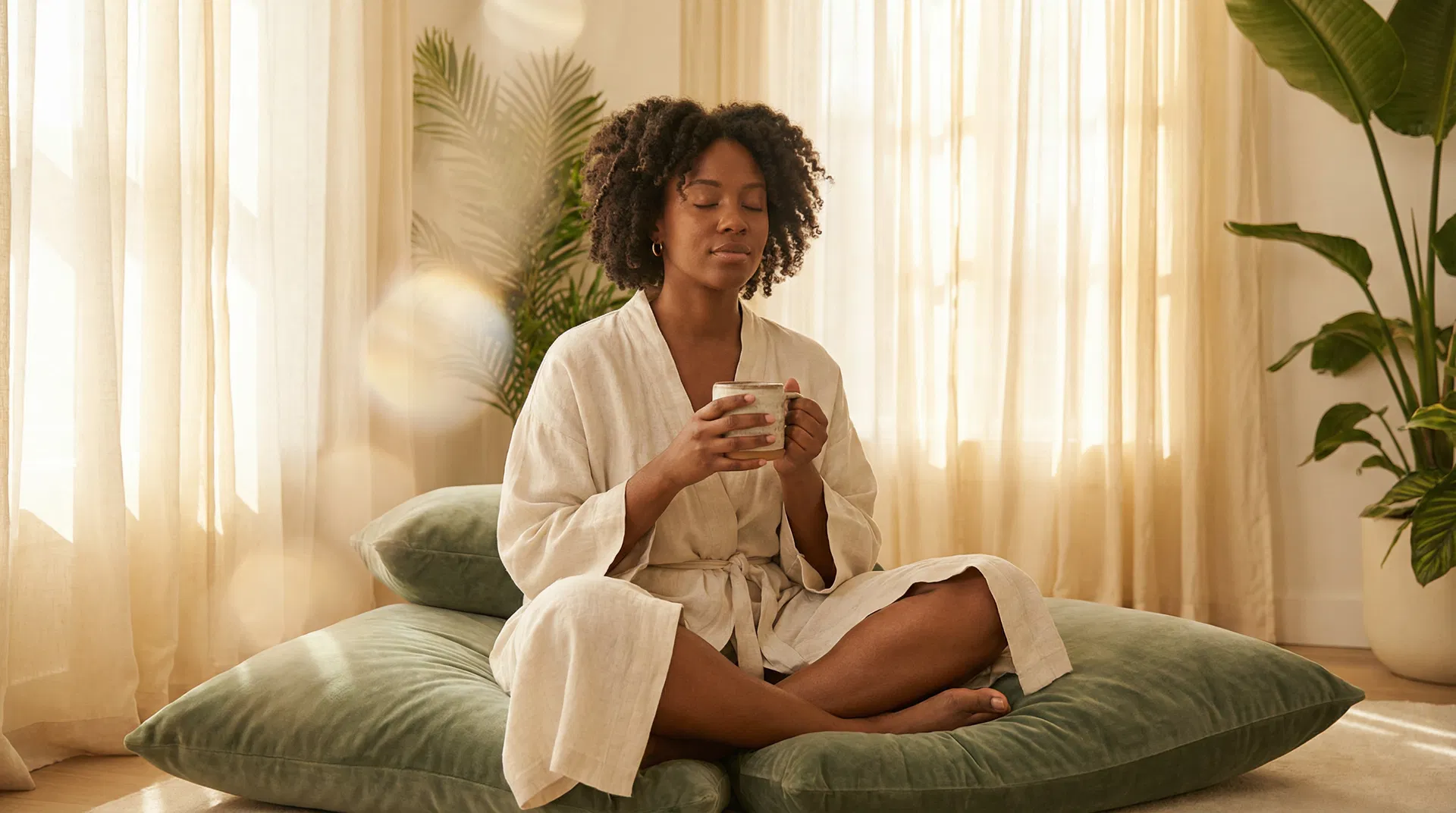 Peaceful wellness moment