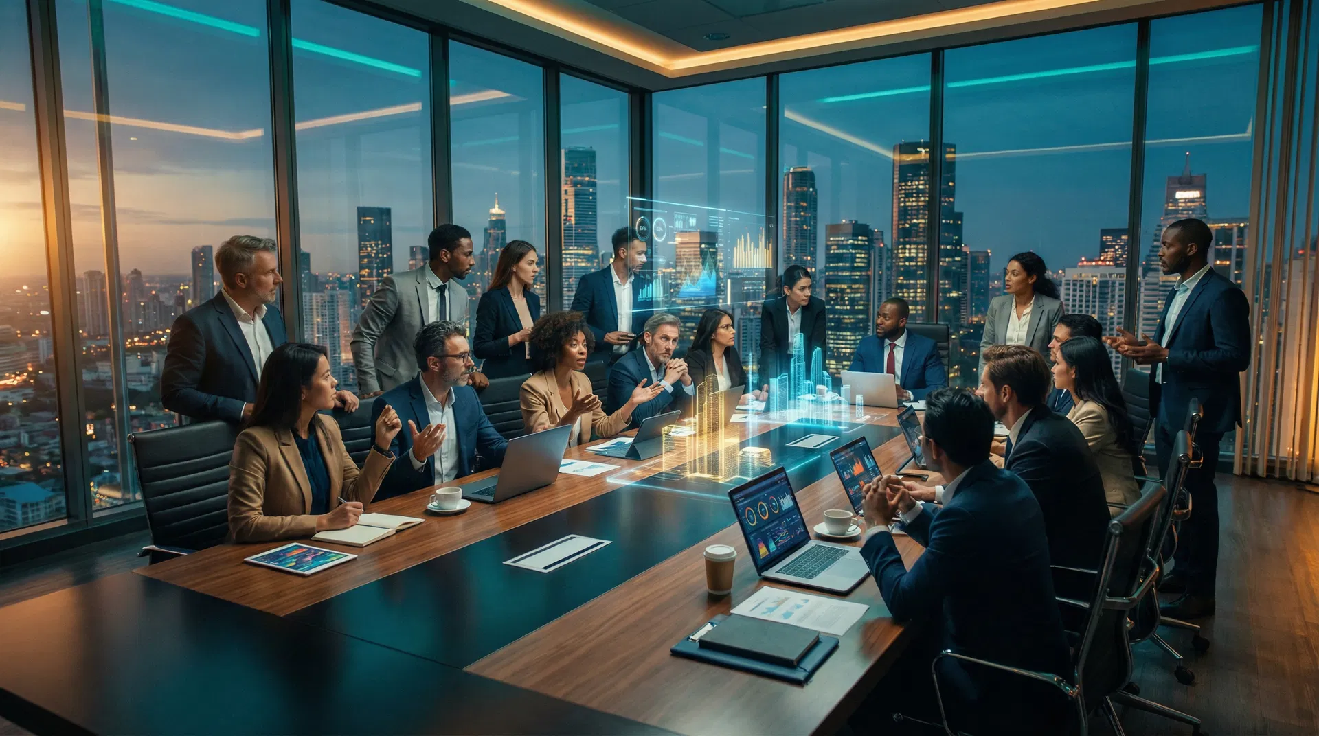 Visionary founder looking toward the future