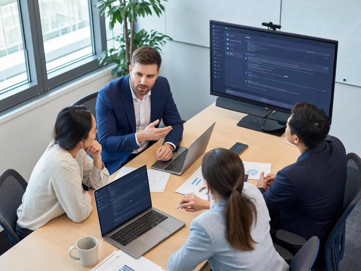 Team working with AI tools