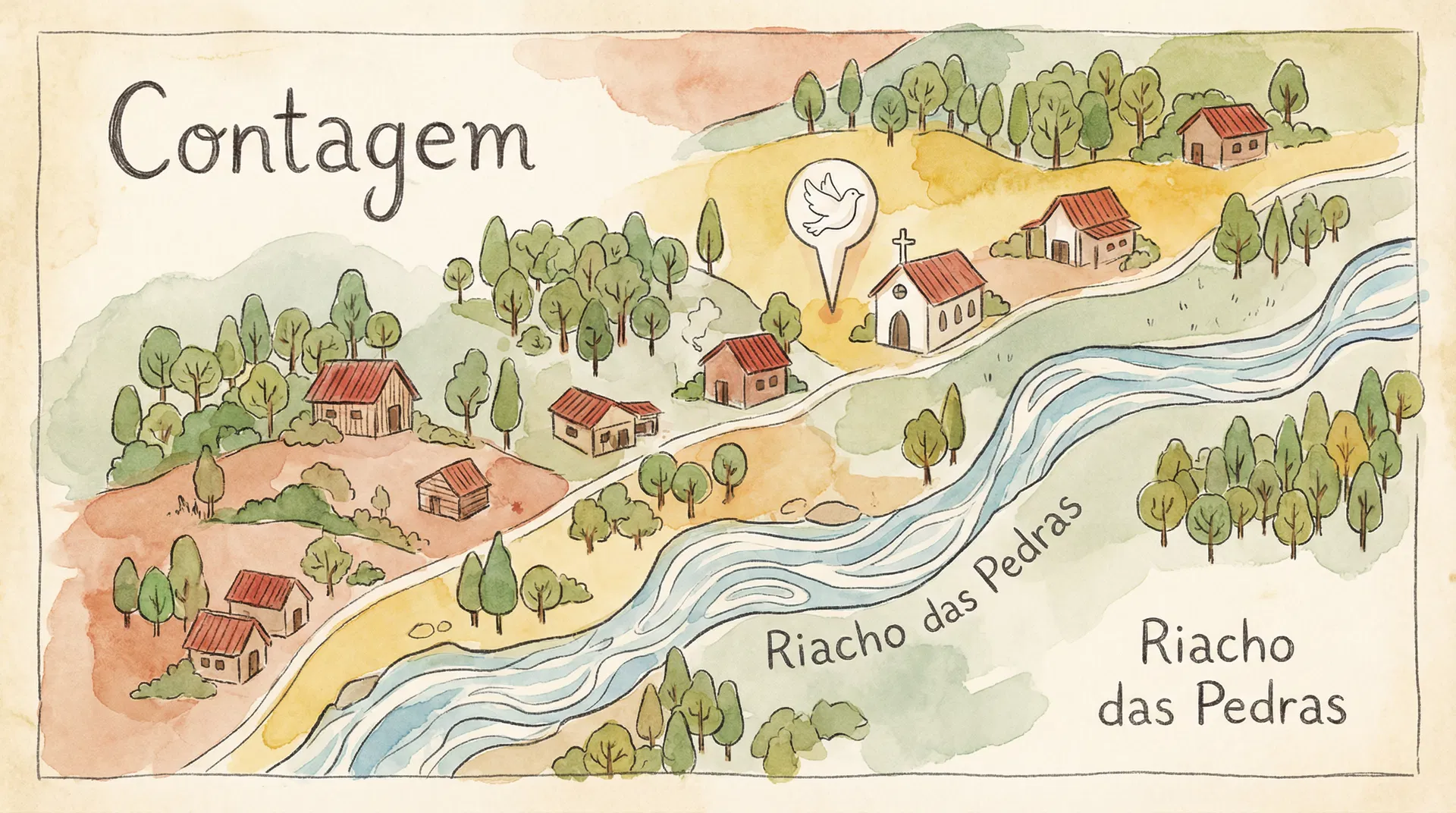 Mapa ilustrado de Contagem