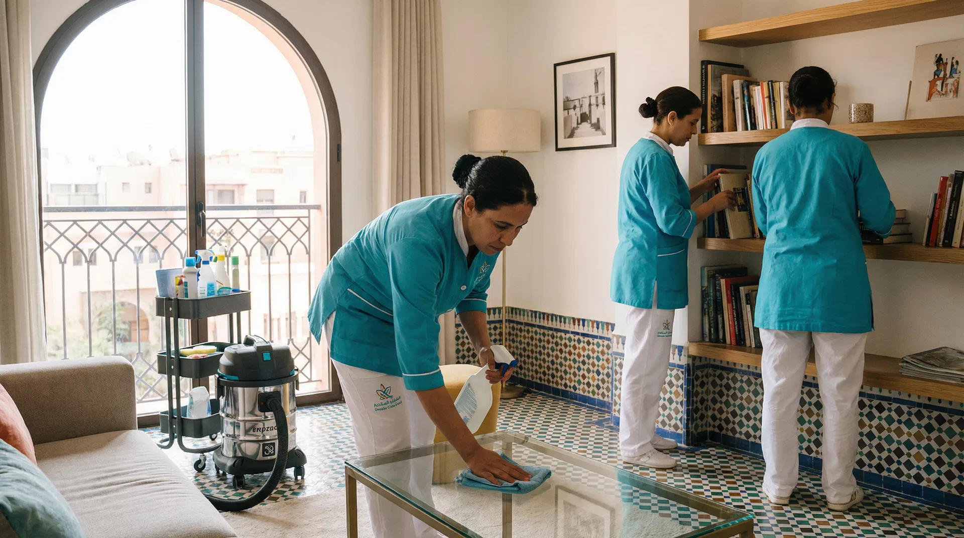 Équipe professionnelle de ménage