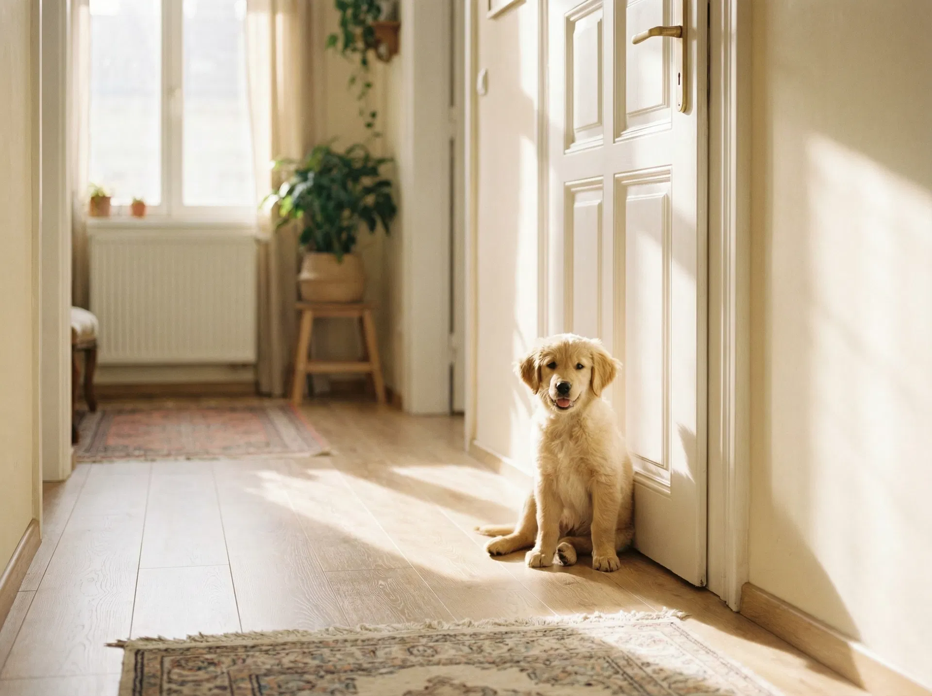 Kiskutya az ajtónál