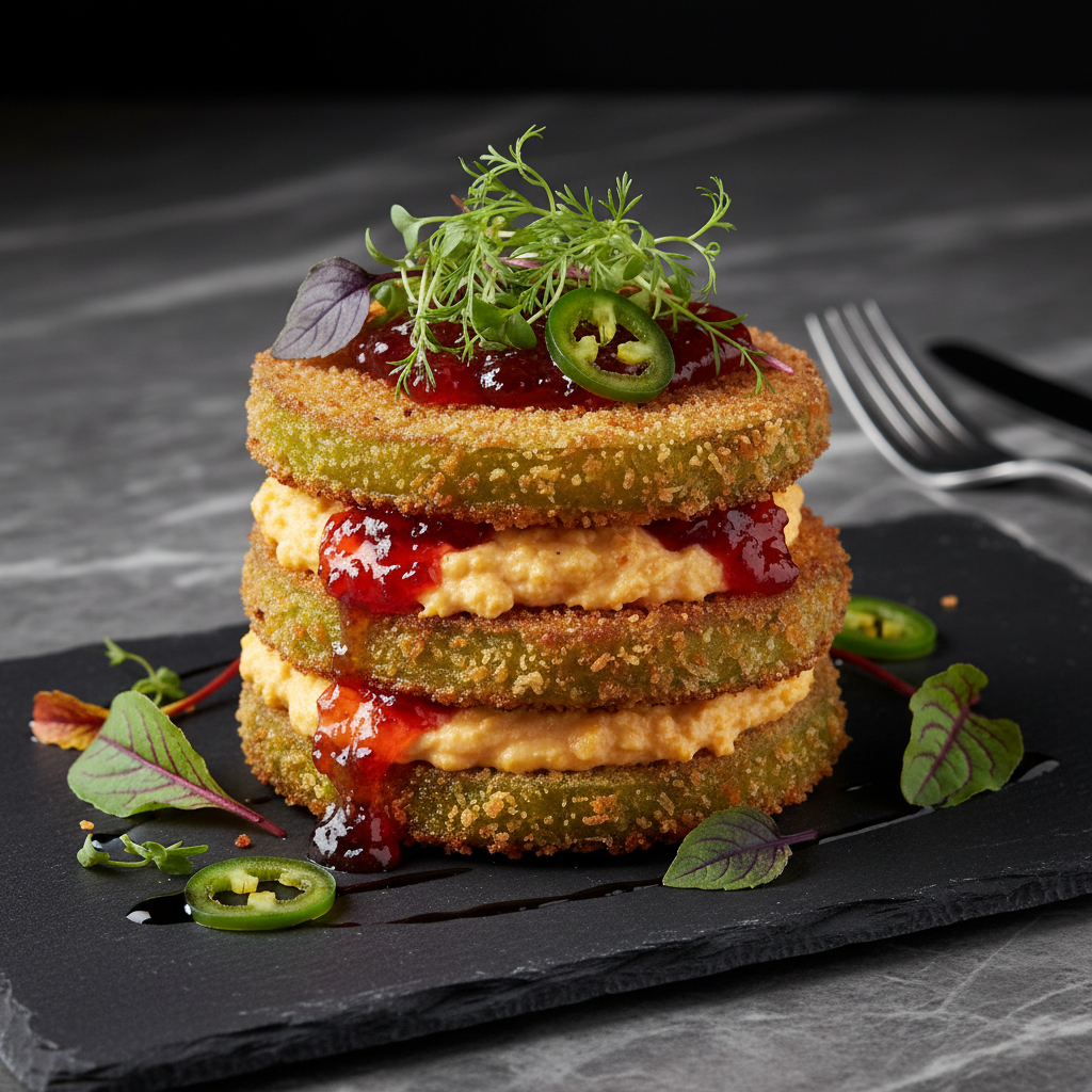 Fried Green Tomato Napoleon