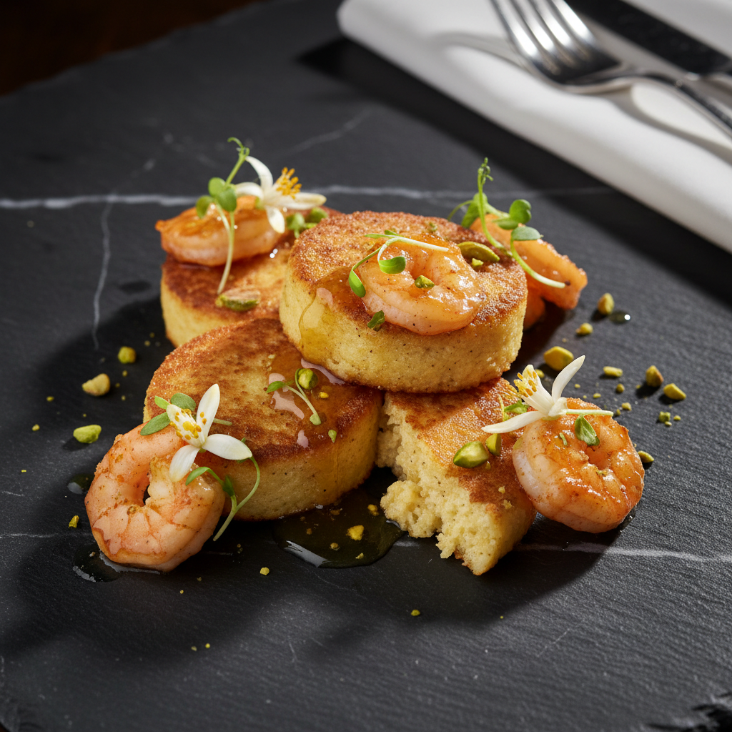 Orange Blossom Honey Shrimp & Grit Cakes