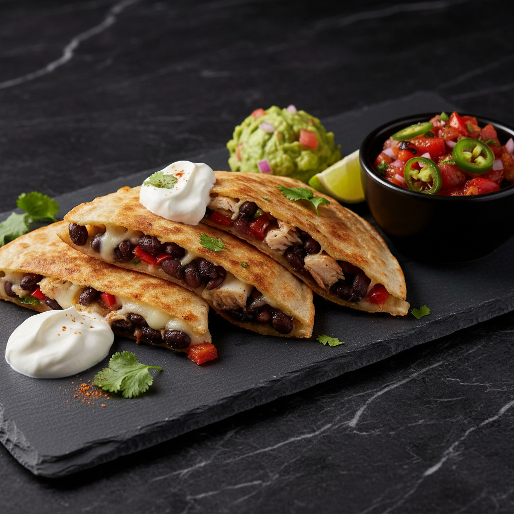 Black Bean & Crab Quesadillas with Fire Roasted Salsa