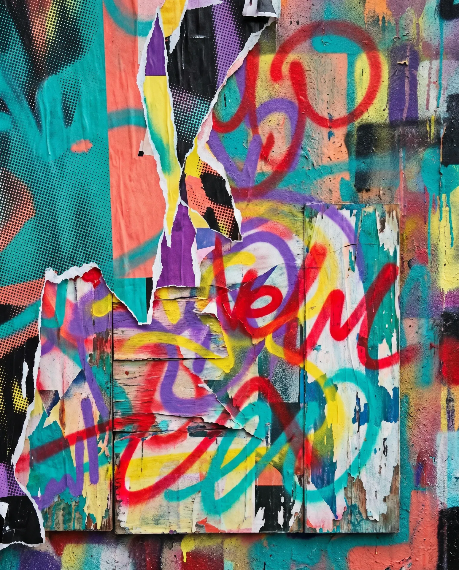 Colorful graffiti-inspired texture backdrop