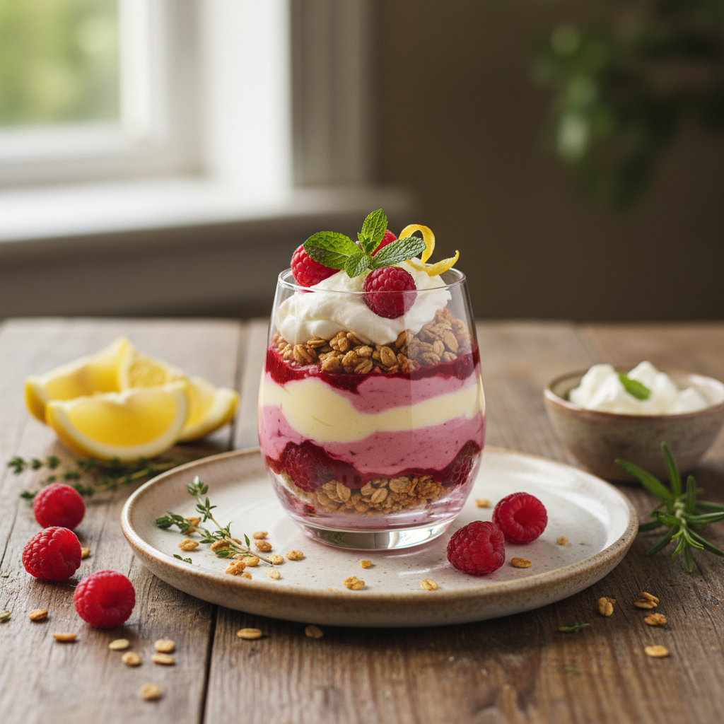 Lemon Raspberry Kvarg Mousse Parfait