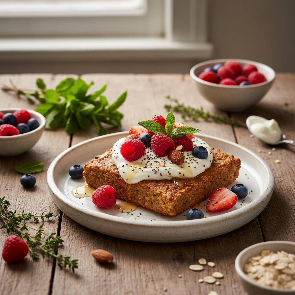 High-Protein Kvarg & Berry Baked Oats