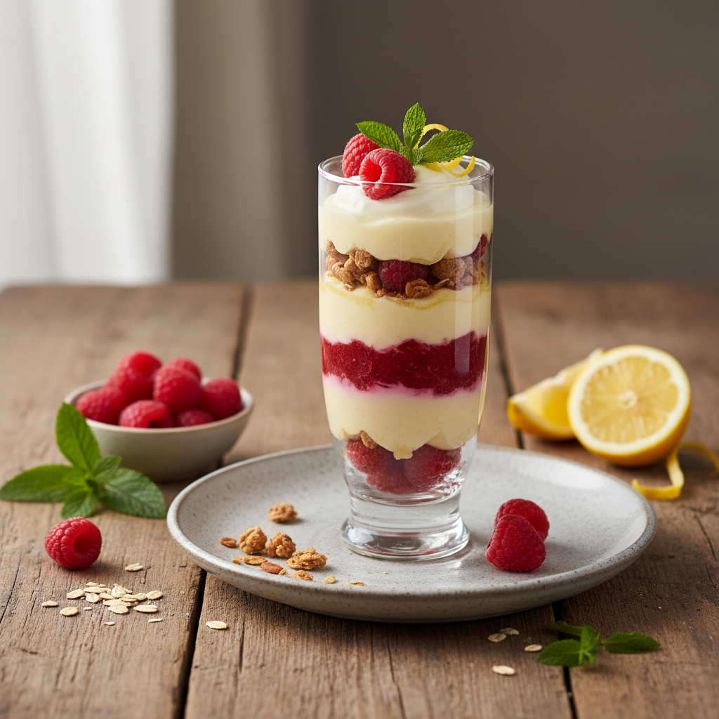Lemon Raspberry Protein Quark Parfait