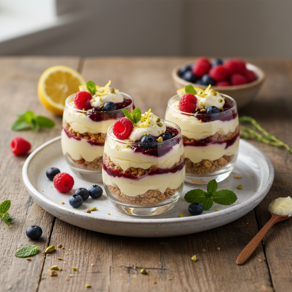 High-Protein Lemon Berry Quark Cheesecake Cups