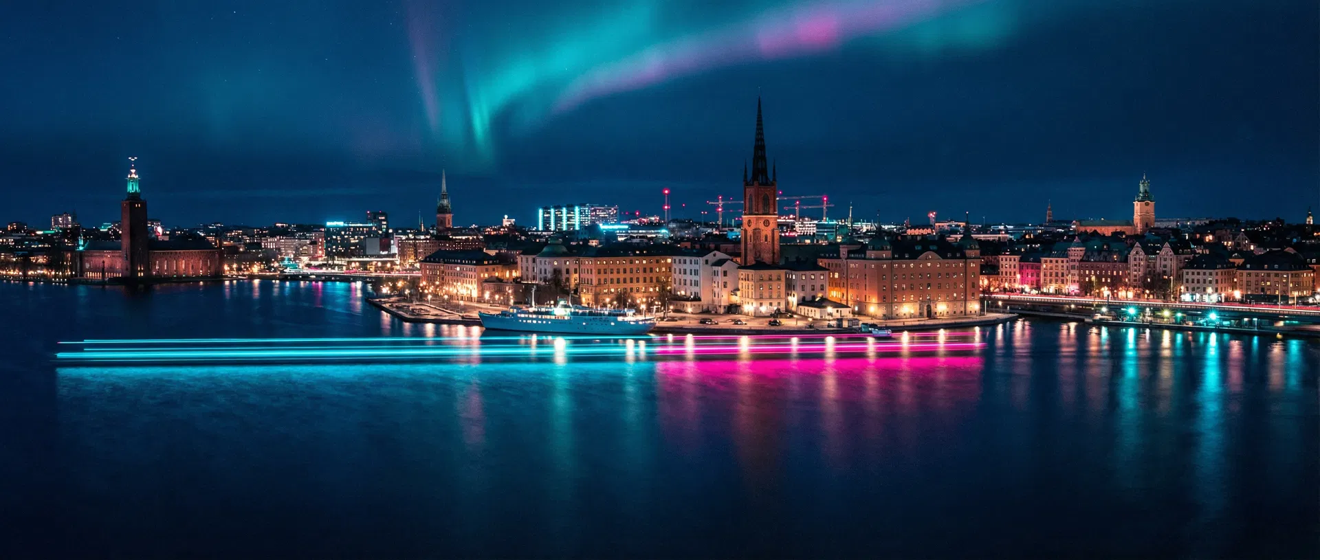 Stockholm skyline at night