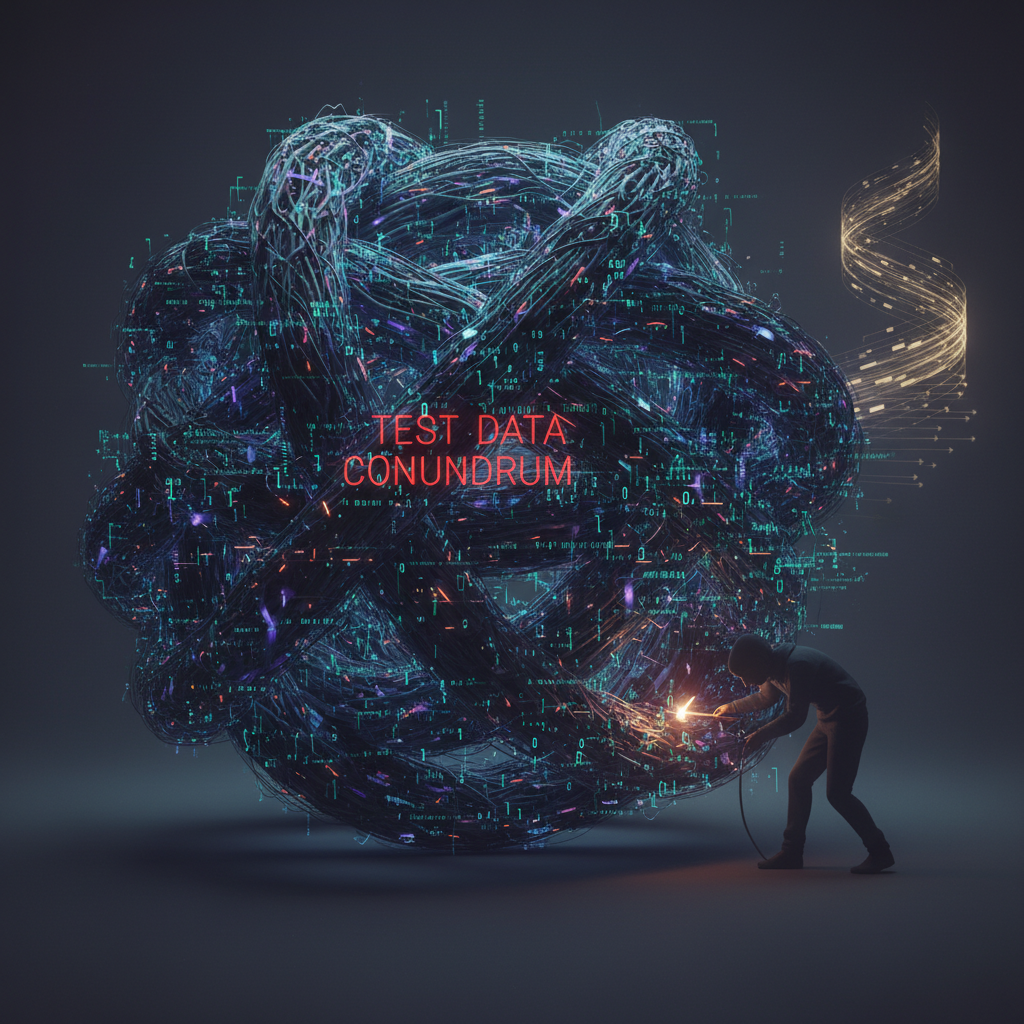 Tangled digital data streams representing test data management challenges