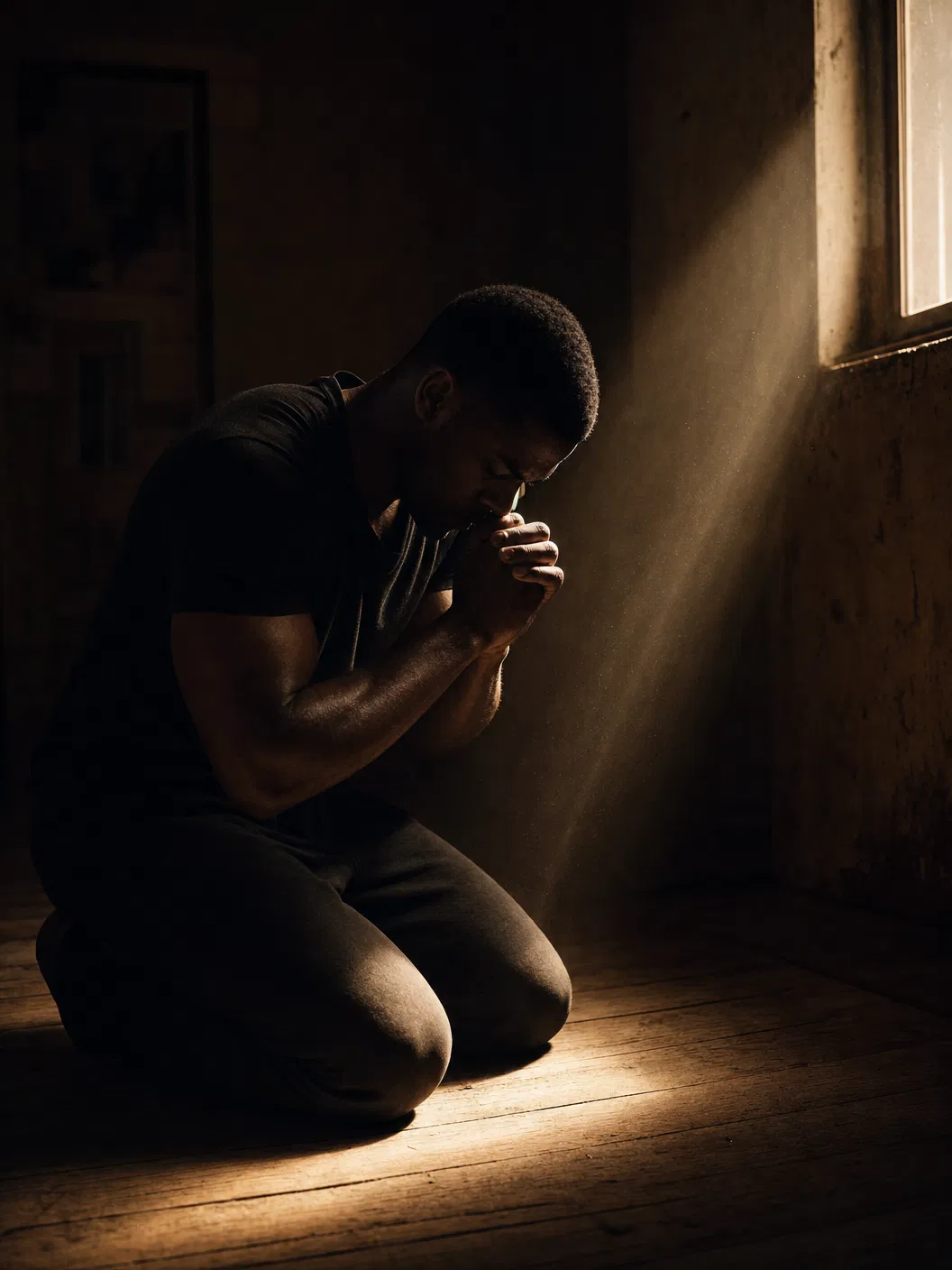 Kneeling in prayer