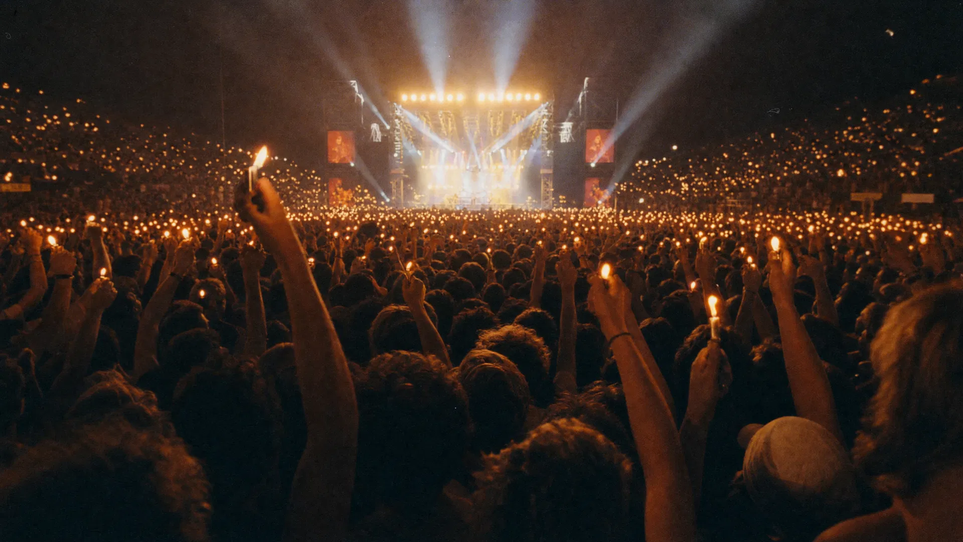 Concert crowd with lighters