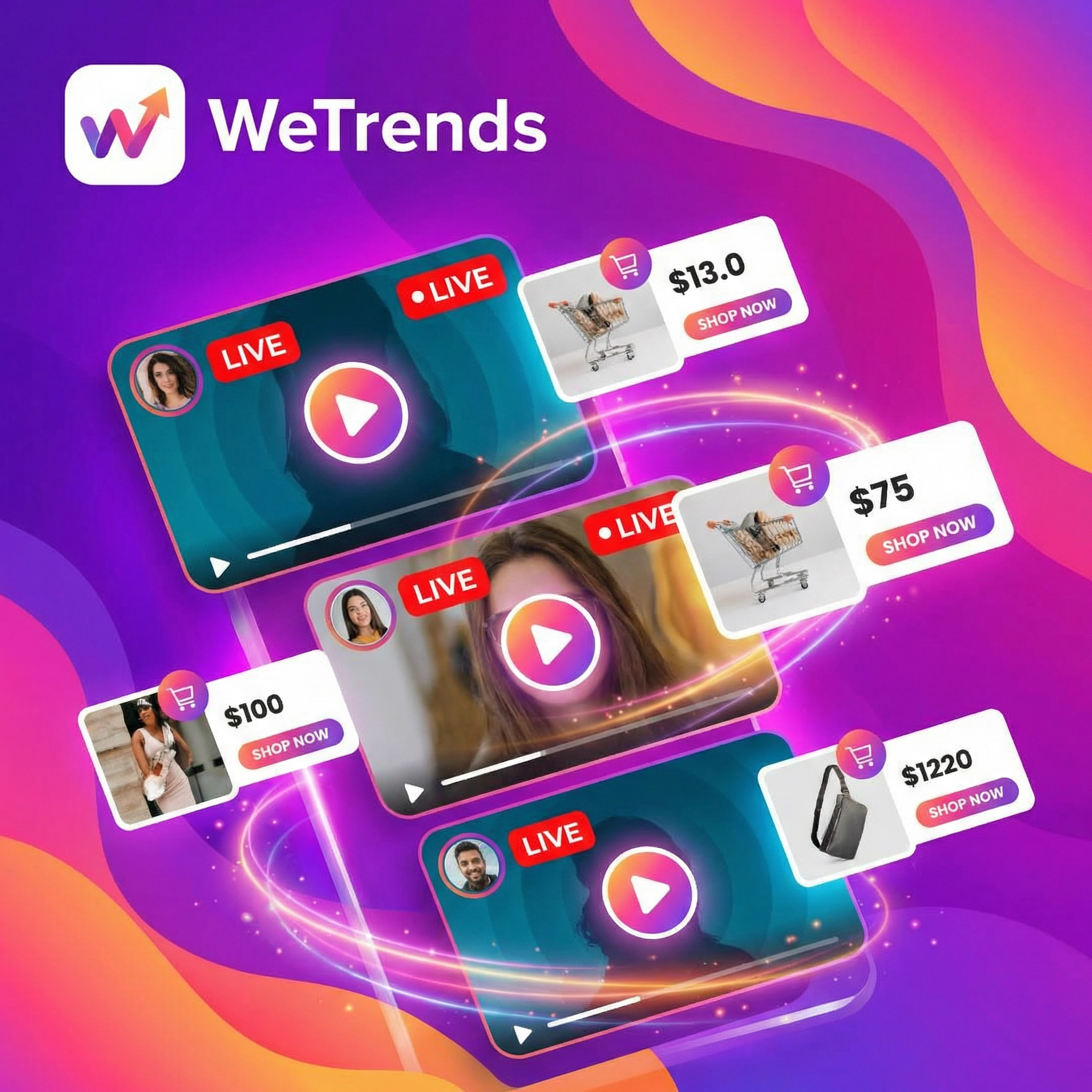 WeTrends – Social App with Live Streaming & E-Commerce