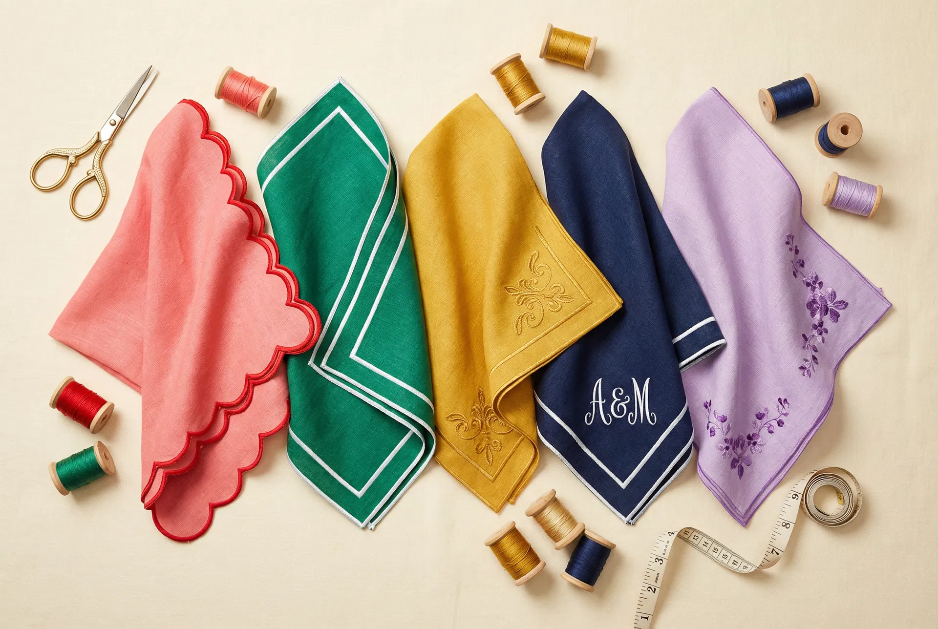 Full color collection of bespoke napkins