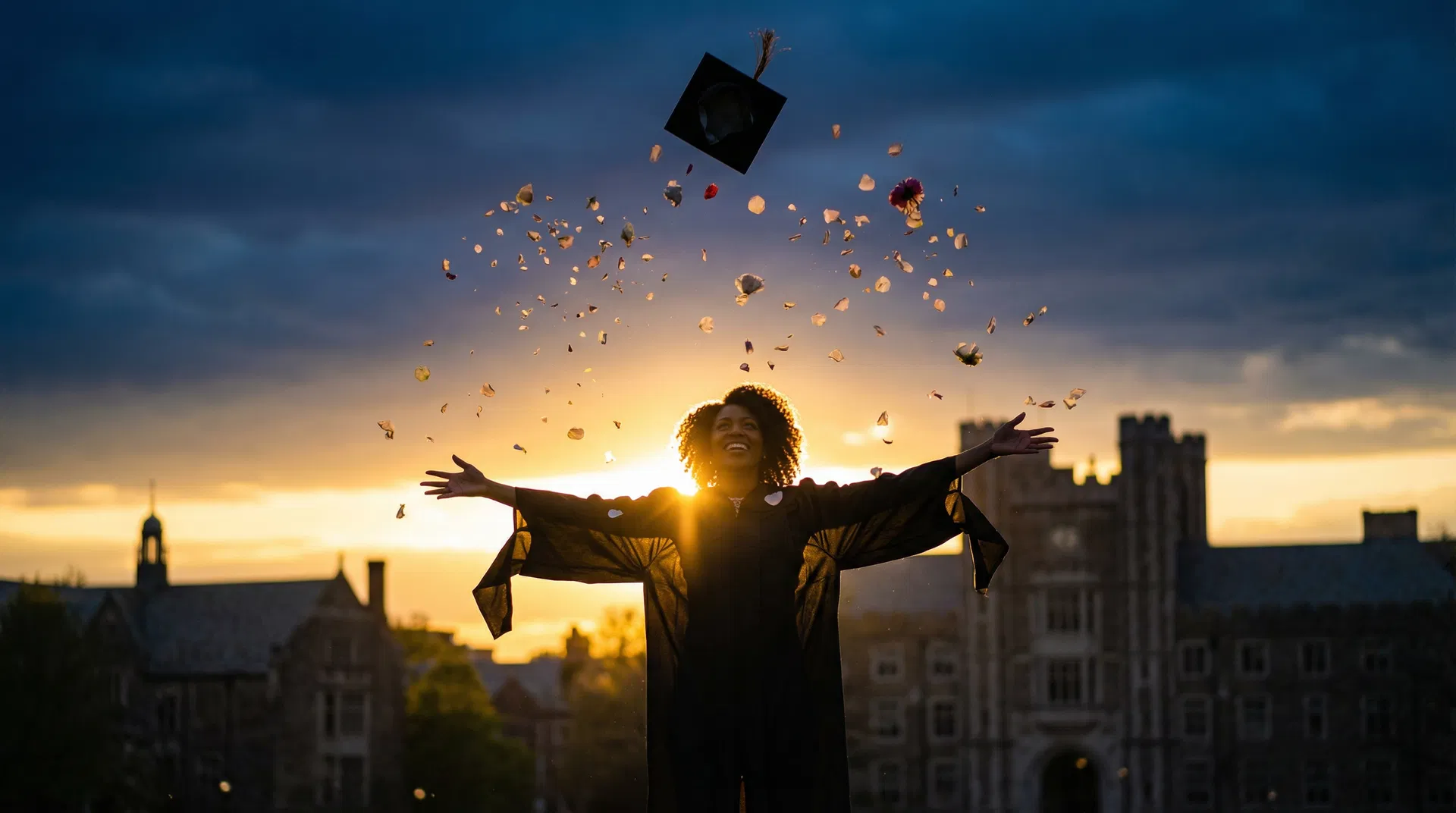 Graduate celebrating