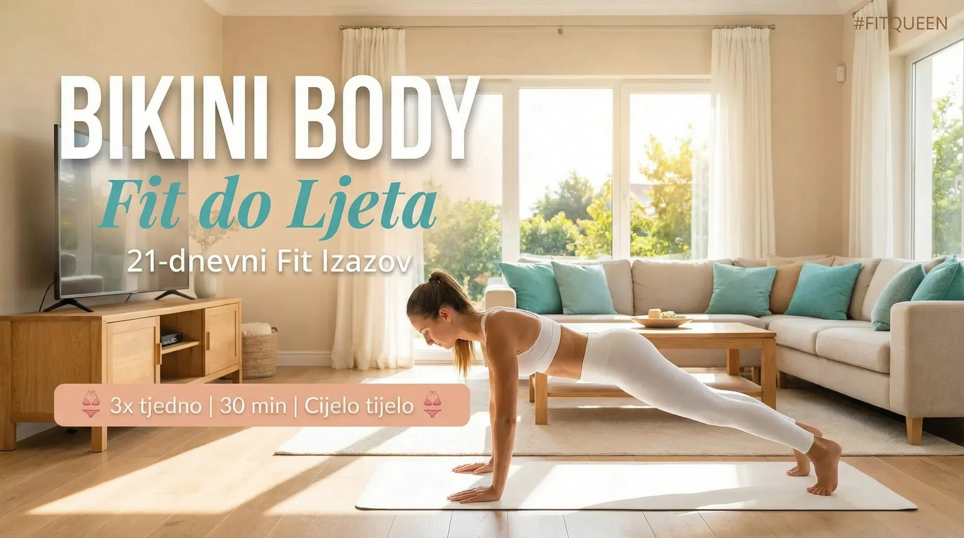 Žena vježba kod kuće