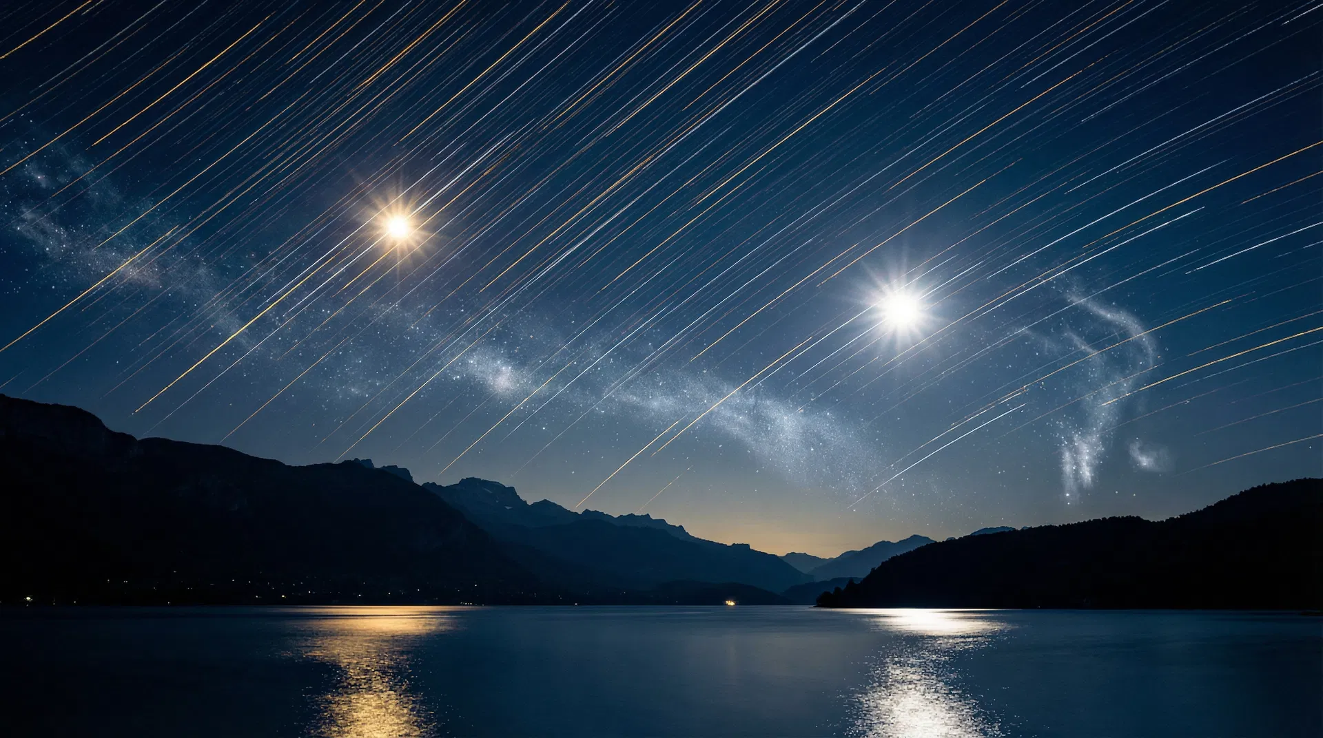 Deux étoiles au-dessus du lac d'Annecy