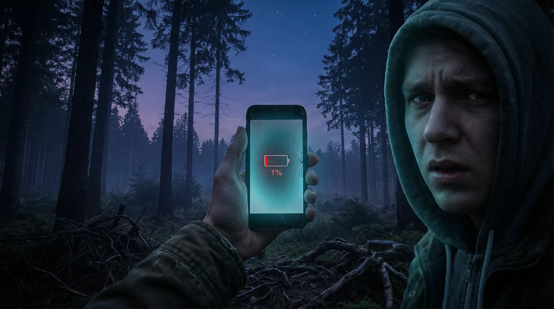 Person stranded with dying phone