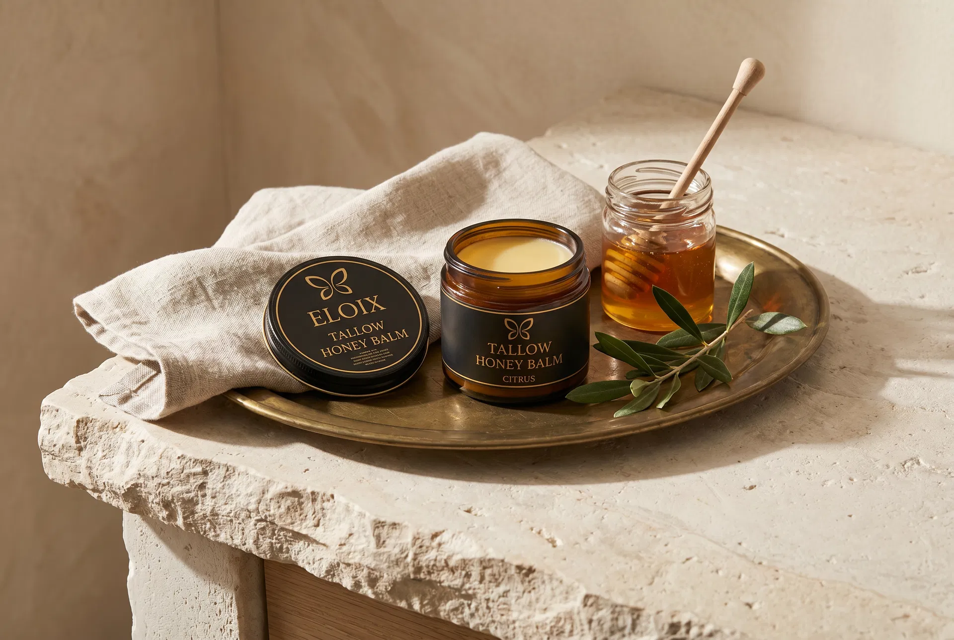 Organic Grass-Fed Beef Tallow With Raw Honey Balm