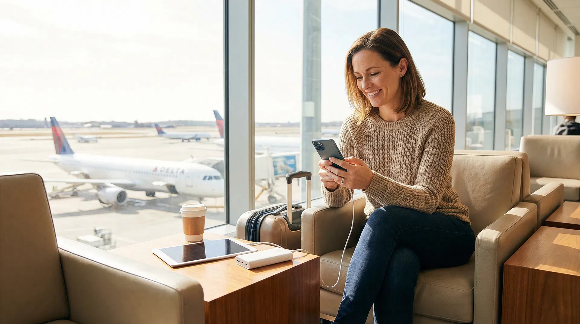 Traveler using PWR Travel Pro
