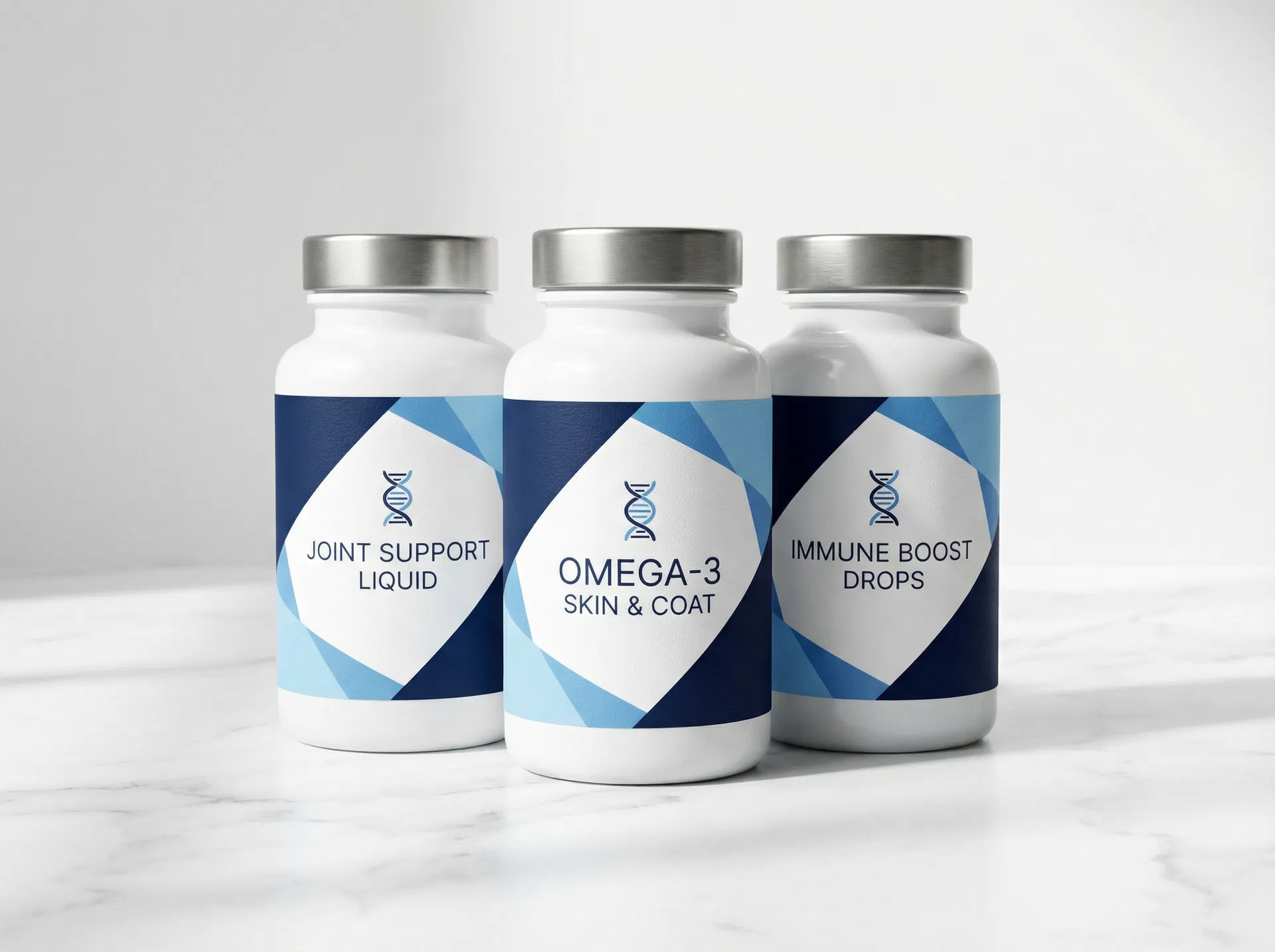 GenePaws.AI proprietary supplement bottles