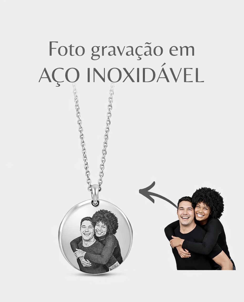 Colar Personalizado Aço Inox  Fotonome