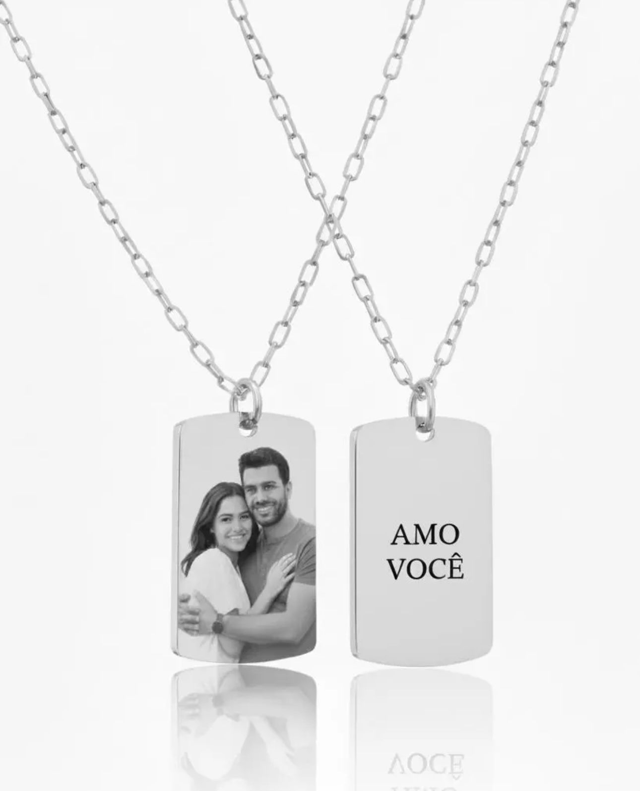 Personalizado Banho Prata Fotoe Frase