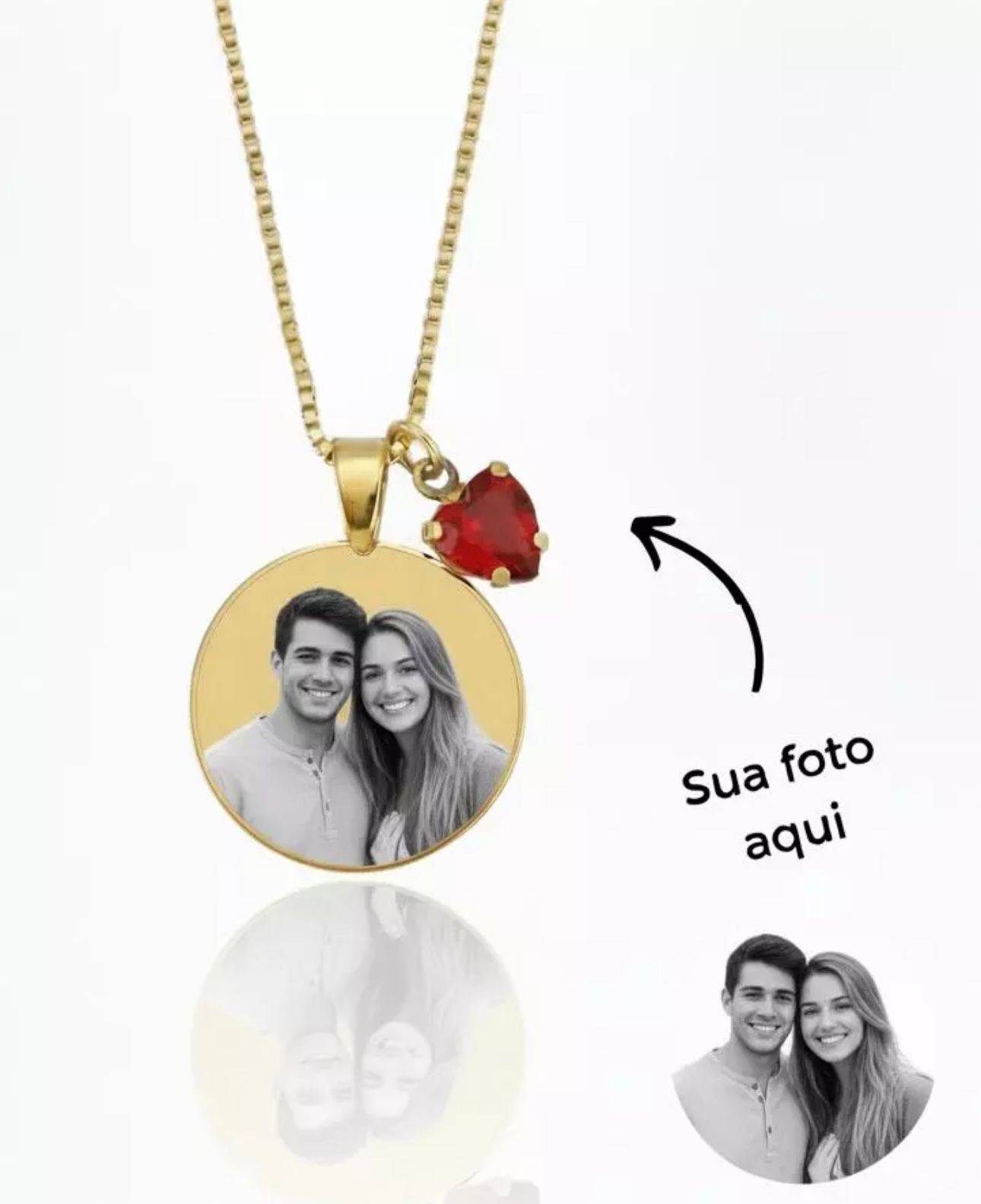 Personalizado Banho Ouro Foto+frase