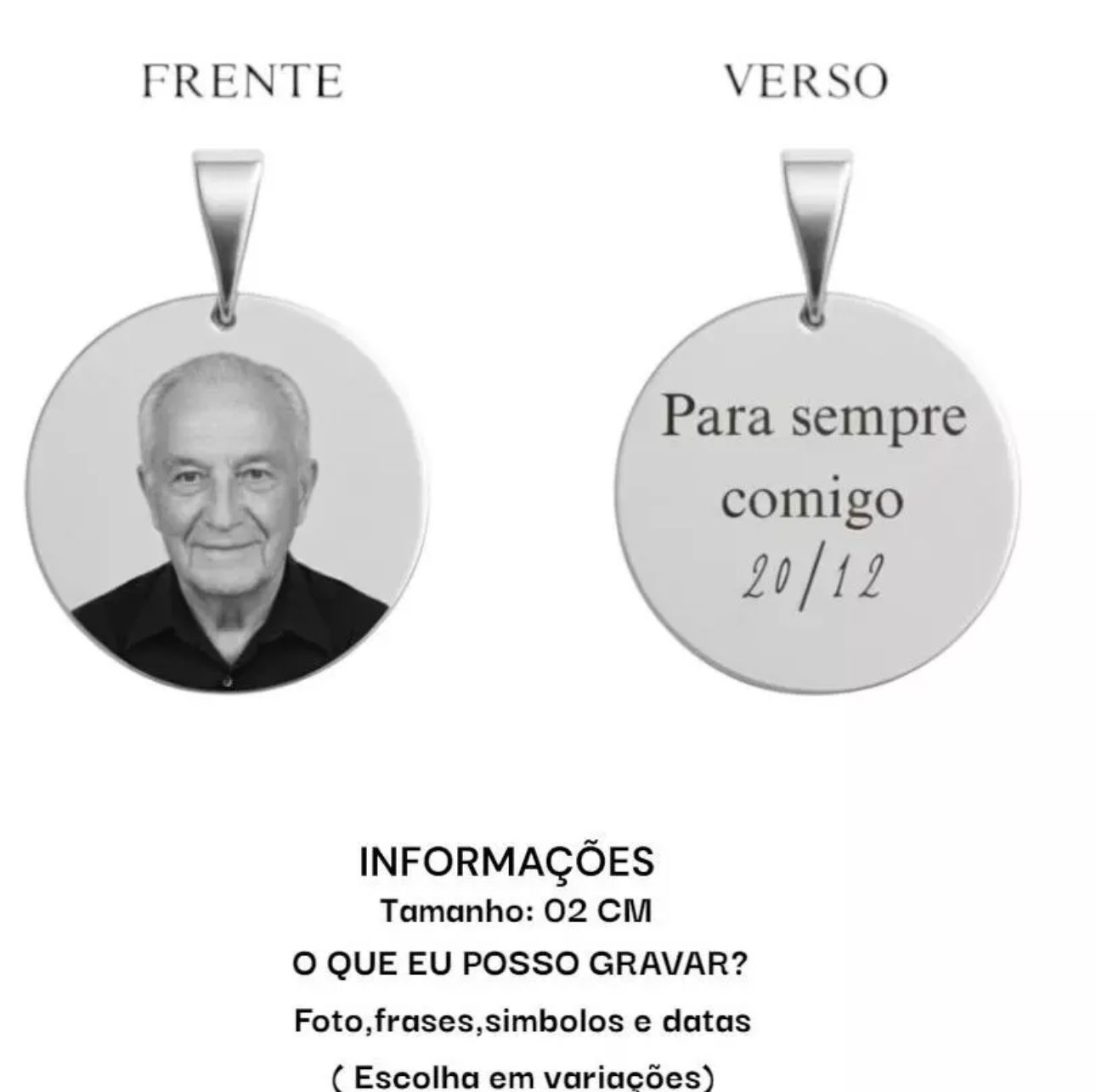 Pingente Personalizado Com Frasenome