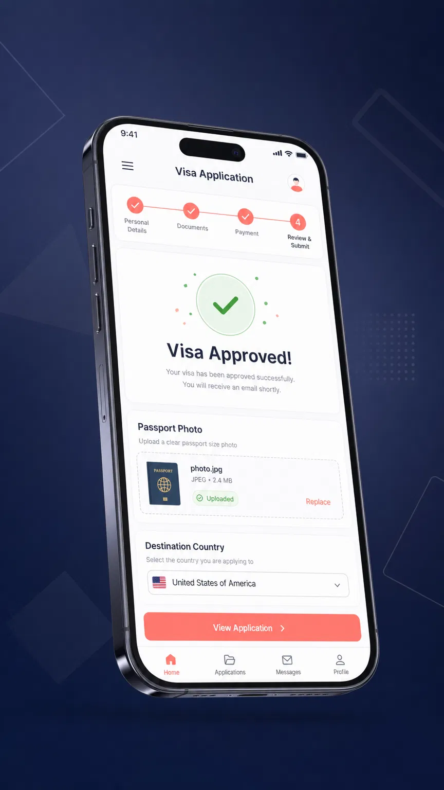 Travel Visa Portal mobile app