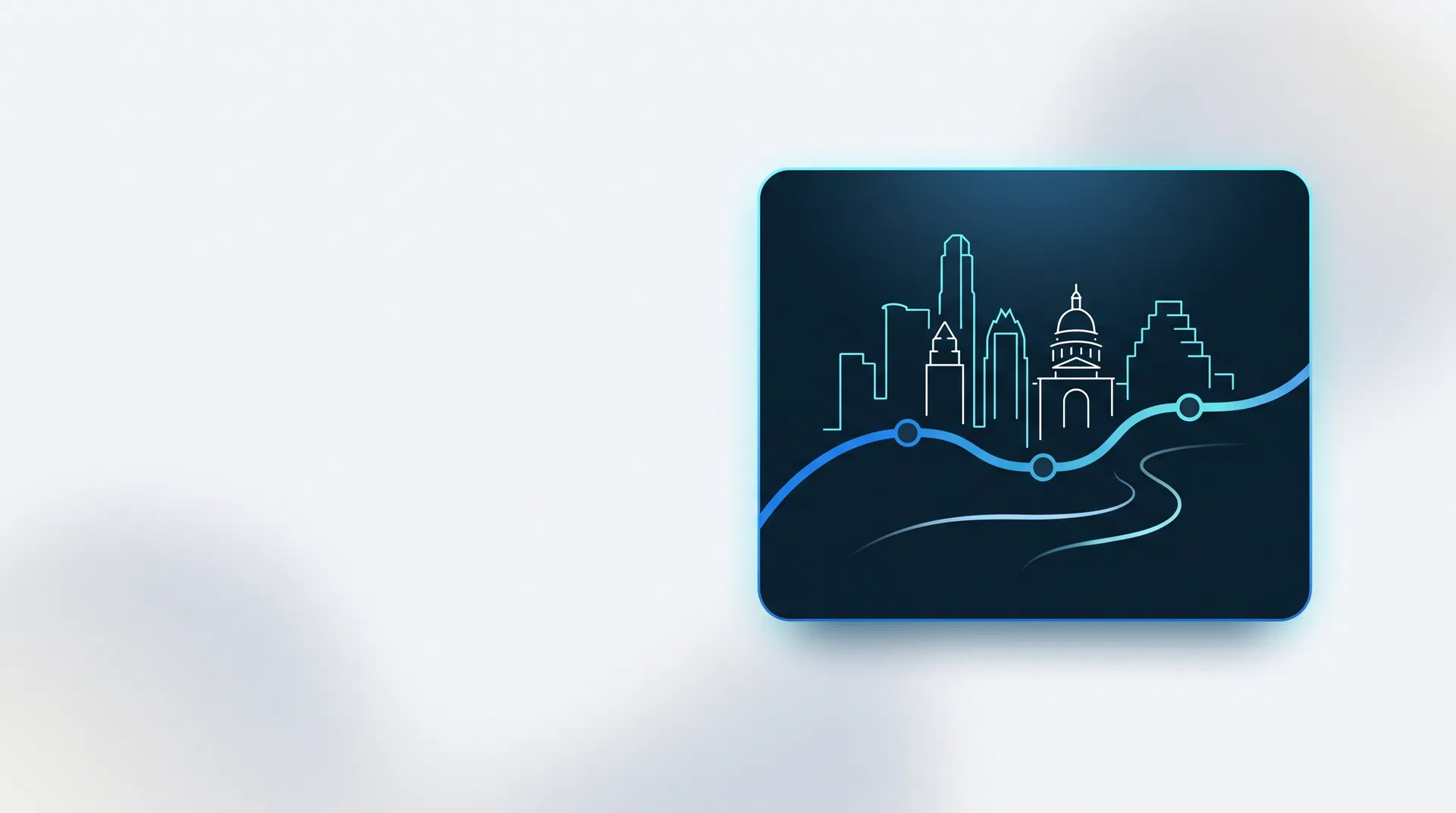 Minimal Austin skyline route visual