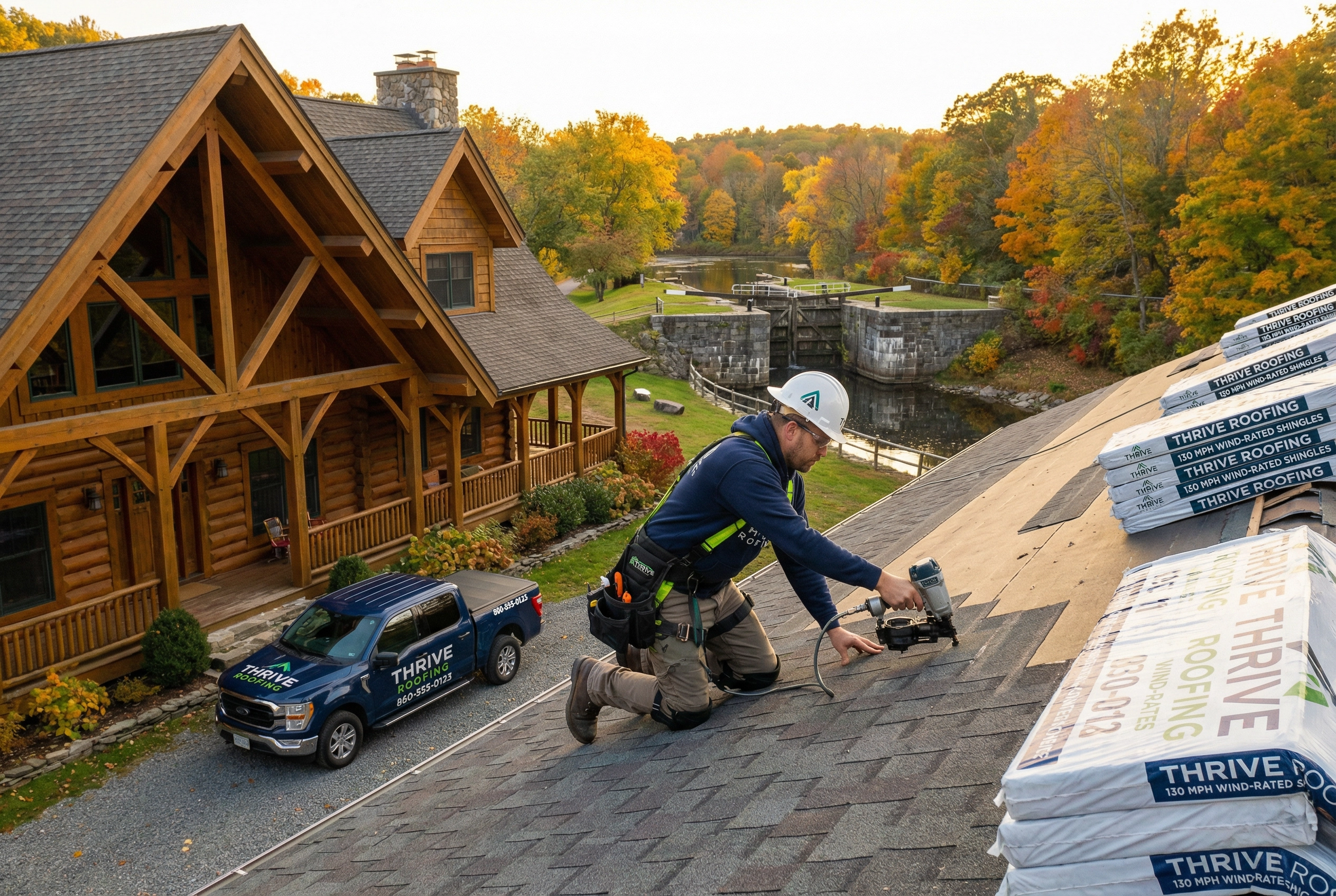 Solar panel installation on a home near the Enfield Falls Canal corridor in Enfield CT