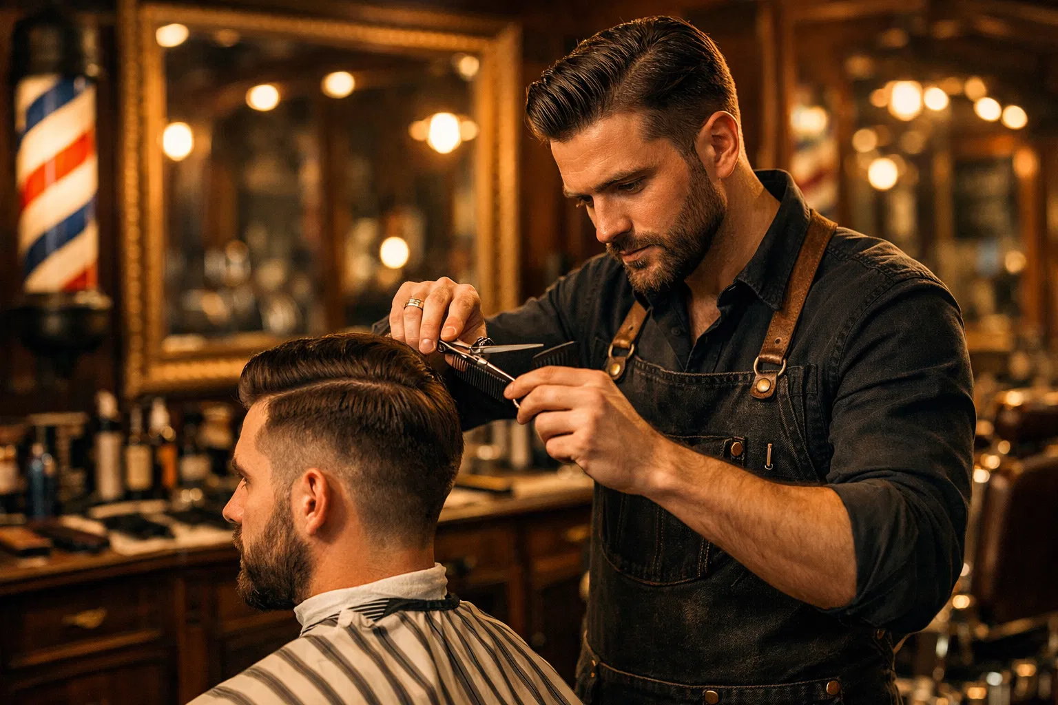 Barbeiro profissional em ação