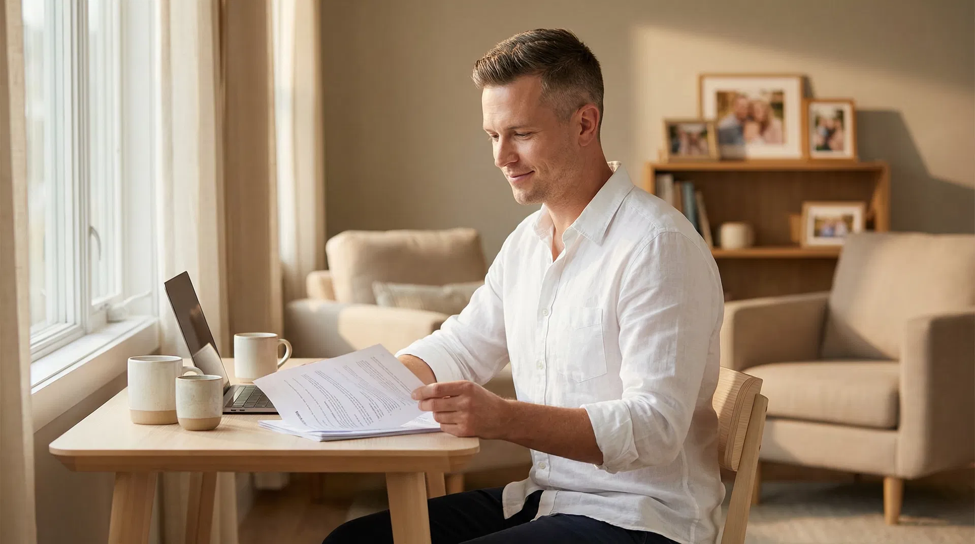 Vater plant Finanzen für seine Familie