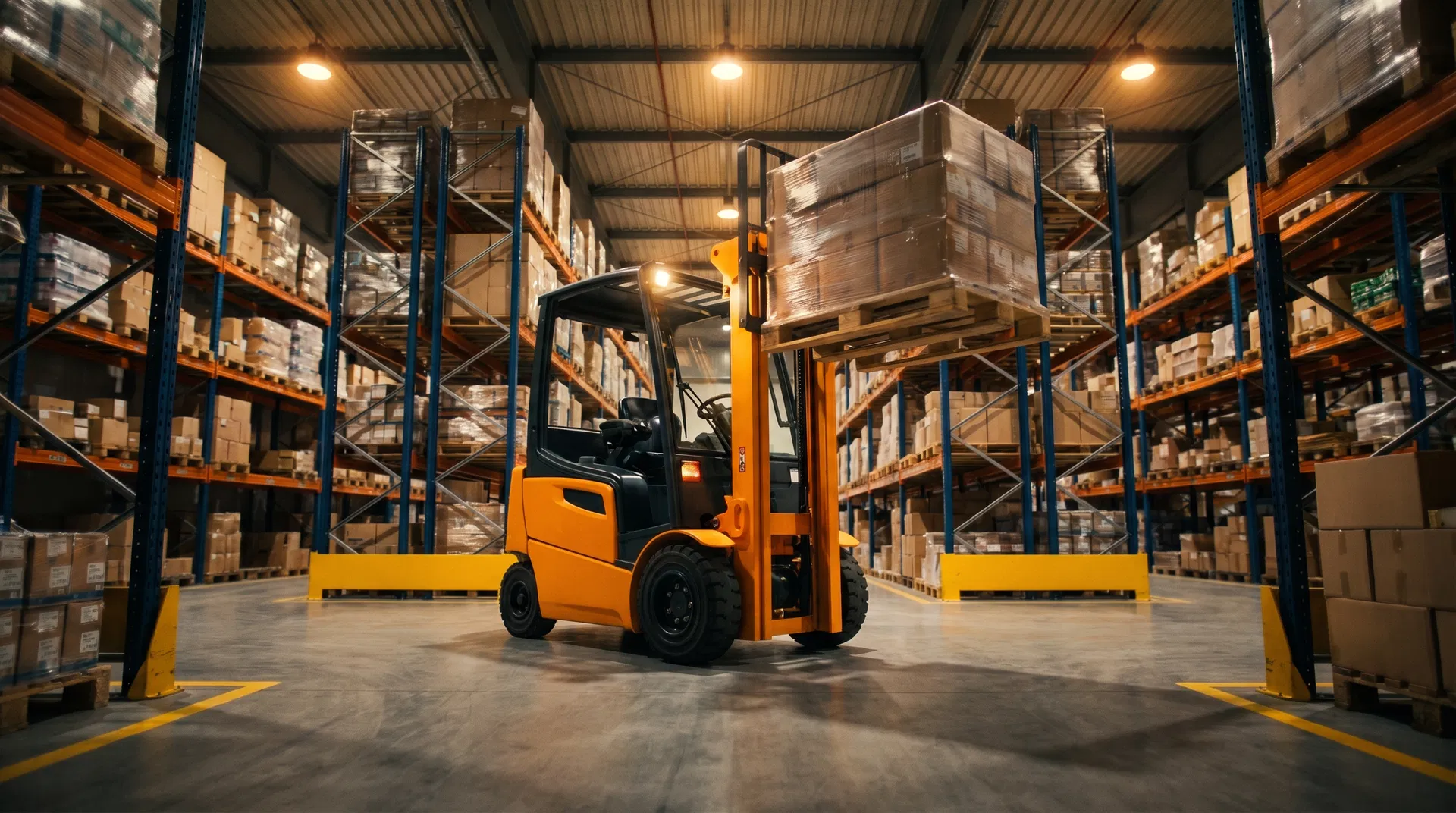 Gabelstapler in modernem Lagerhaus – Staplerboss Schweiz