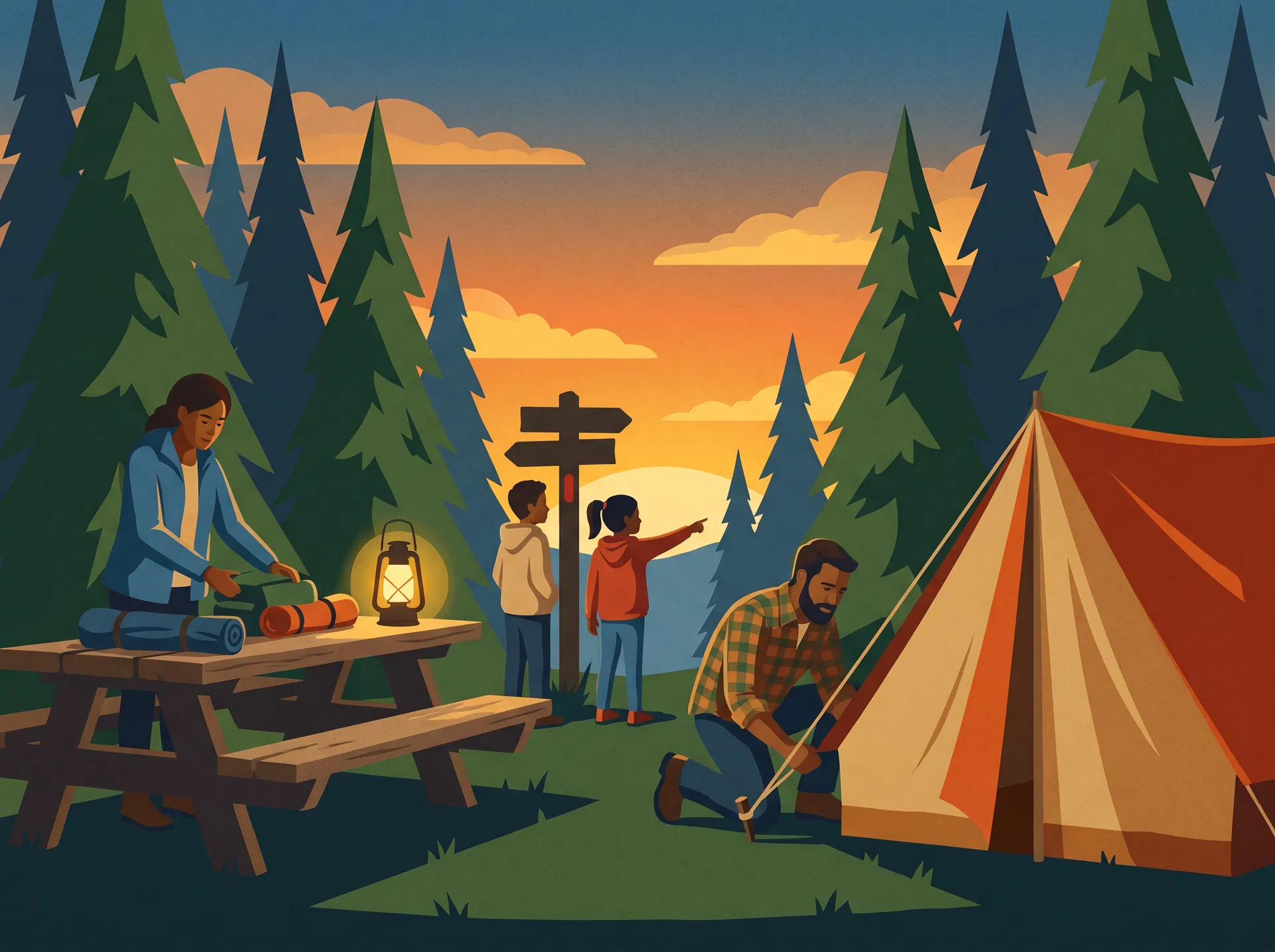 Outdoor editorial illustration